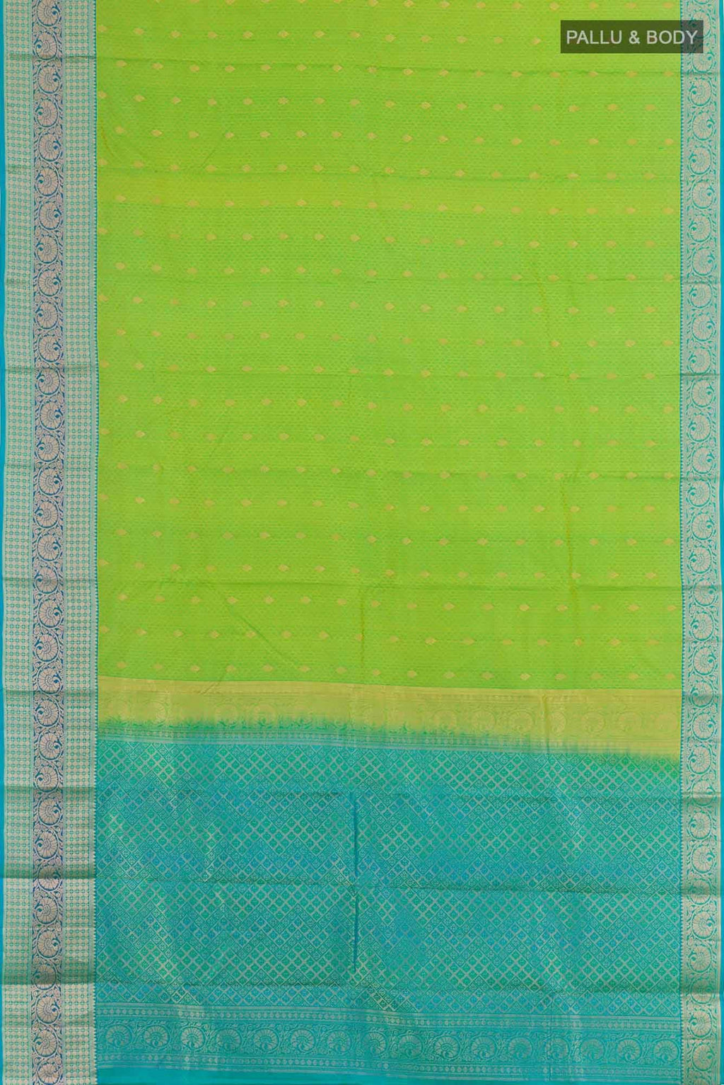 Parrot Green Kanchipuram Silk Saree