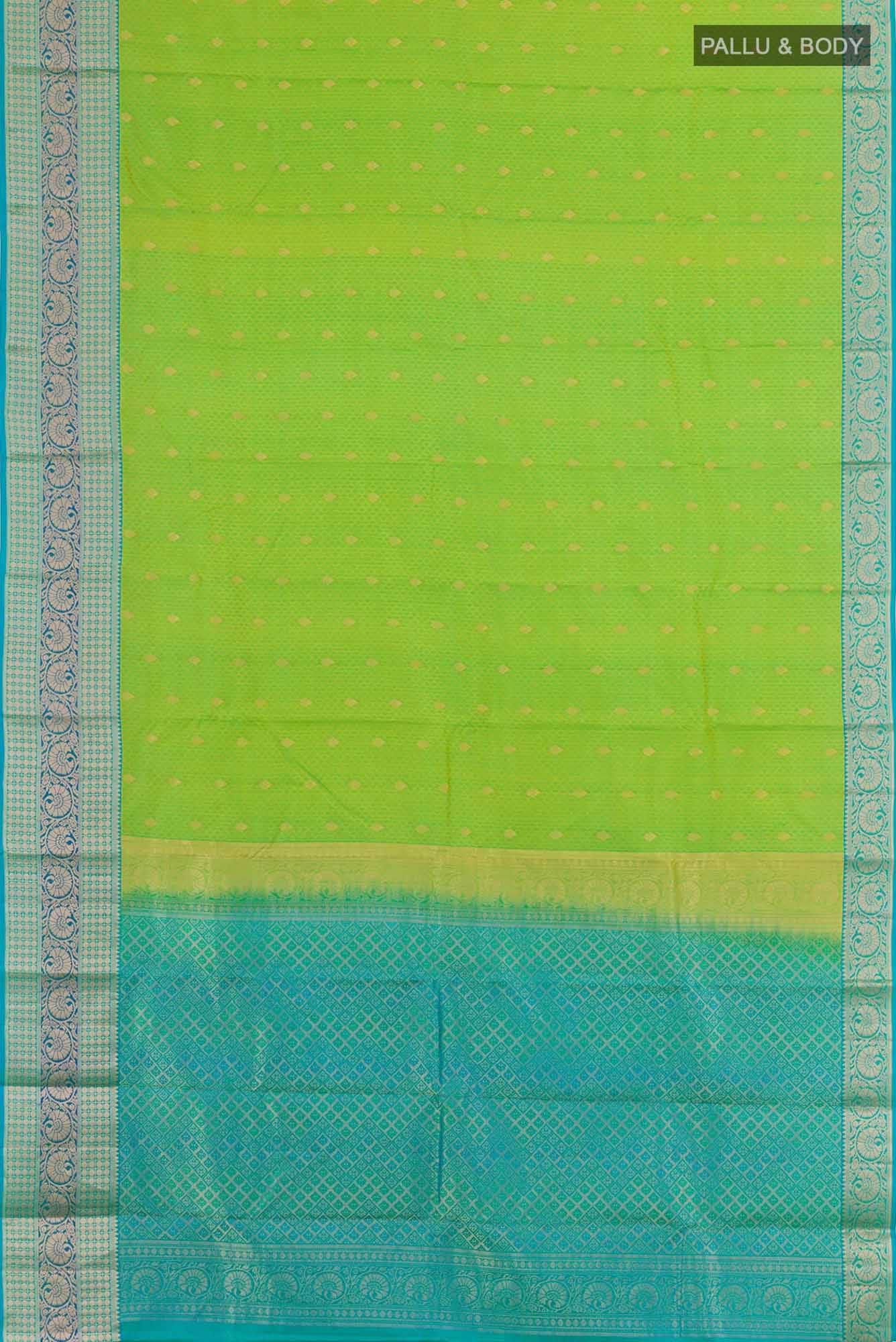 Parrot Green Kanchipuram Silk Saree