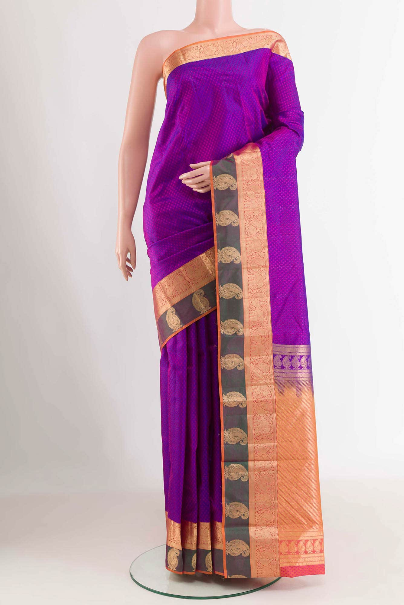 Purple Kanchipuram Silk Saree