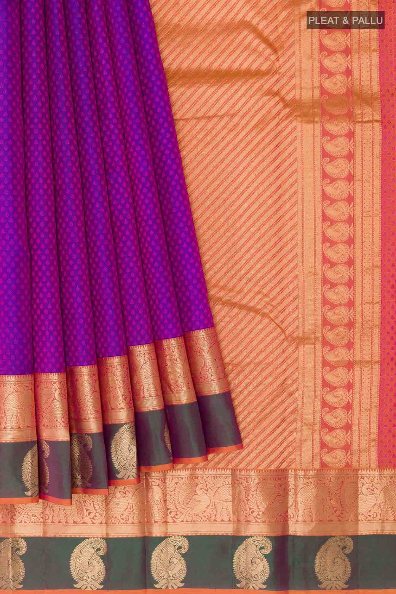 Purple Kanchipuram Silk Saree