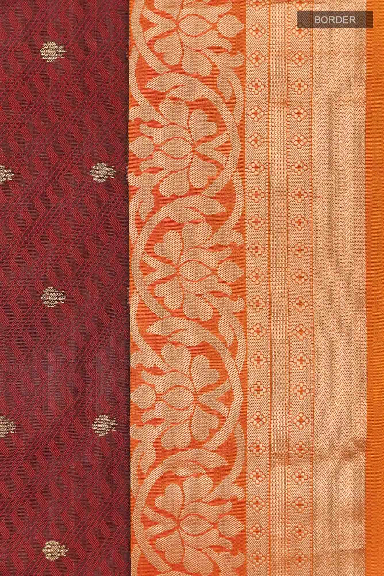 Maroon Kanchipuram Silk Saree