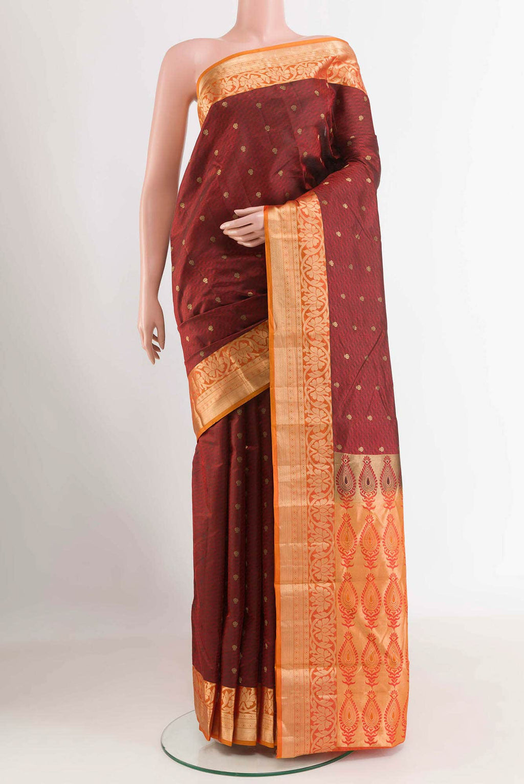 Maroon Kanchipuram Silk Saree