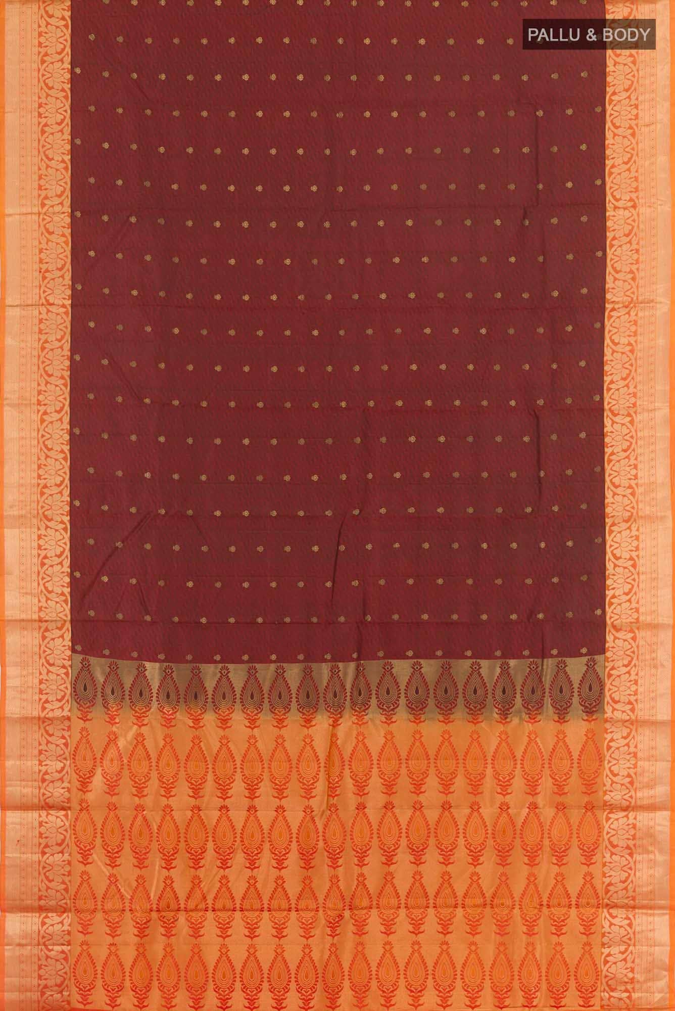 Maroon Kanchipuram Silk Saree