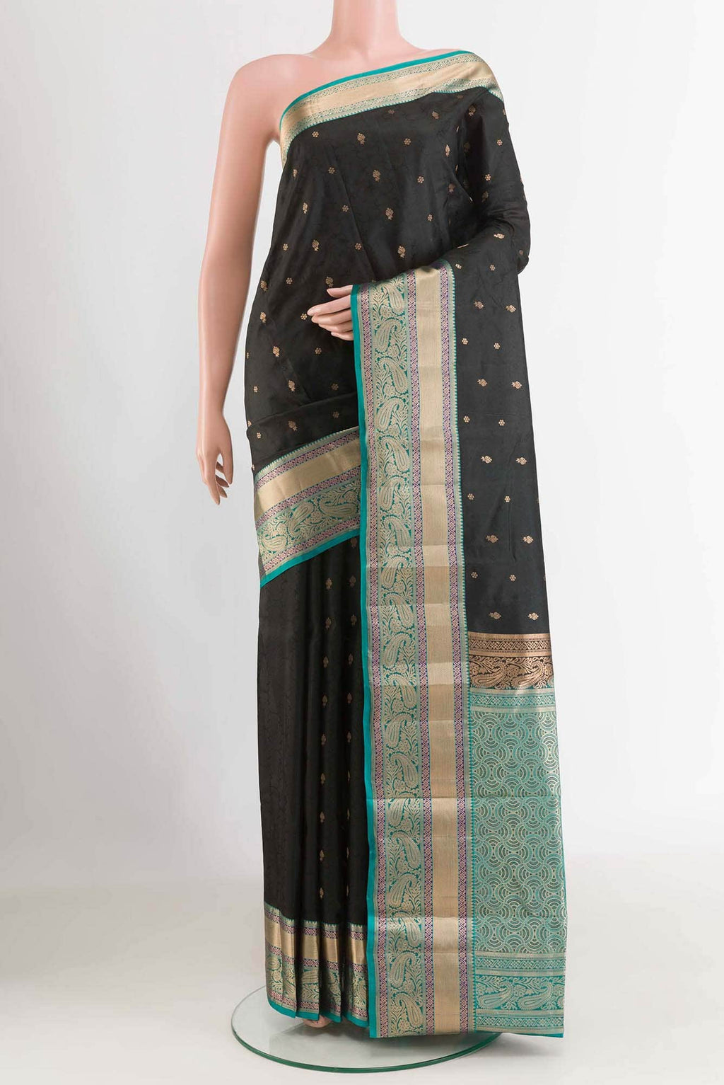 Black Kanchipuram Silk Saree