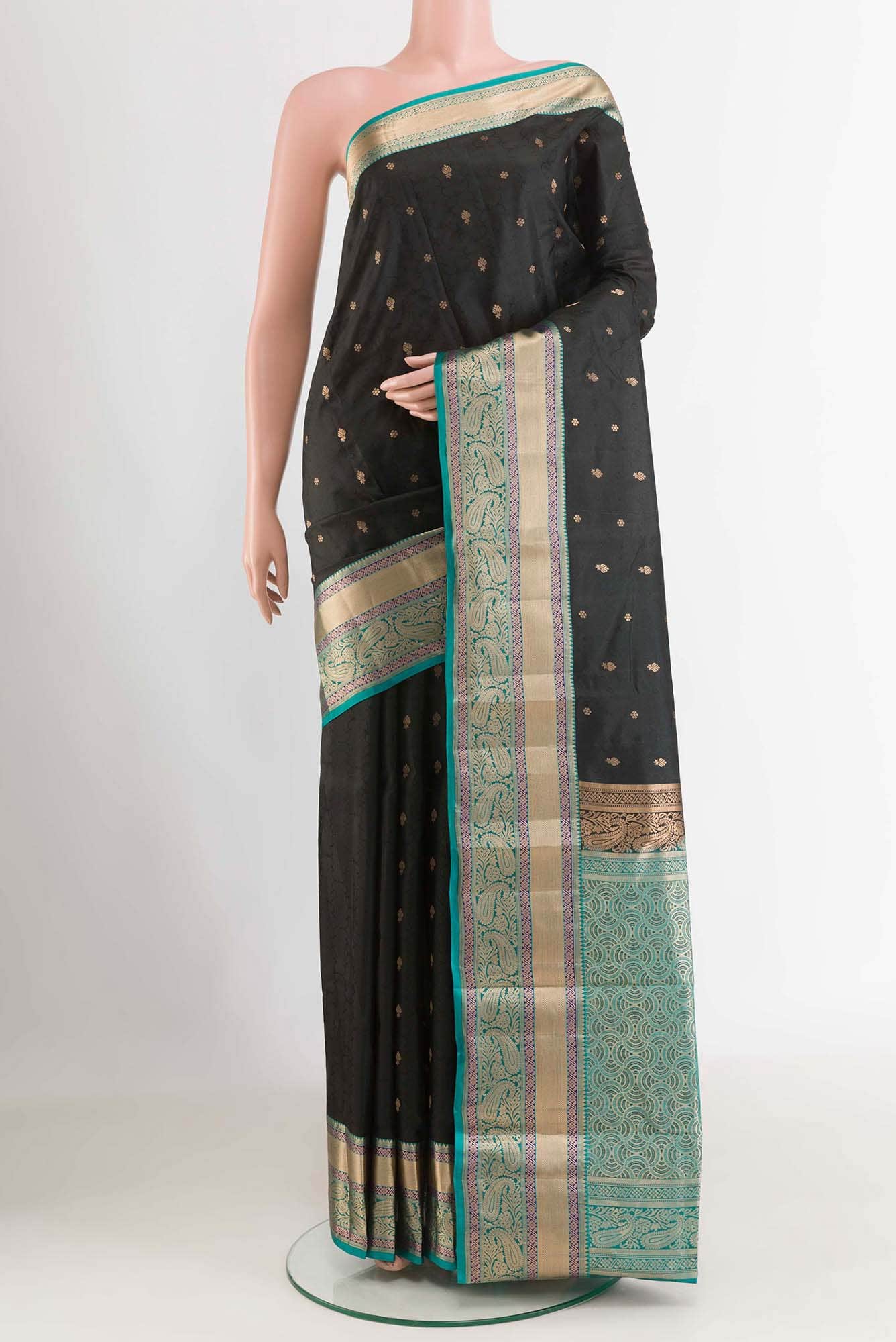 Black Kanchipuram Silk Saree