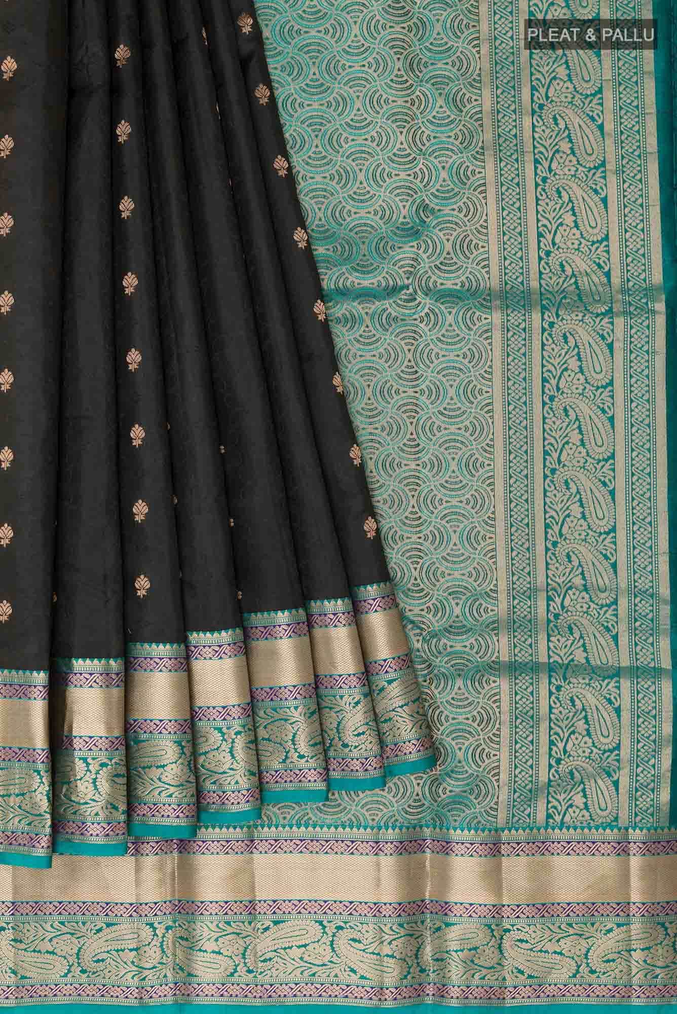 Black Kanchipuram Silk Saree