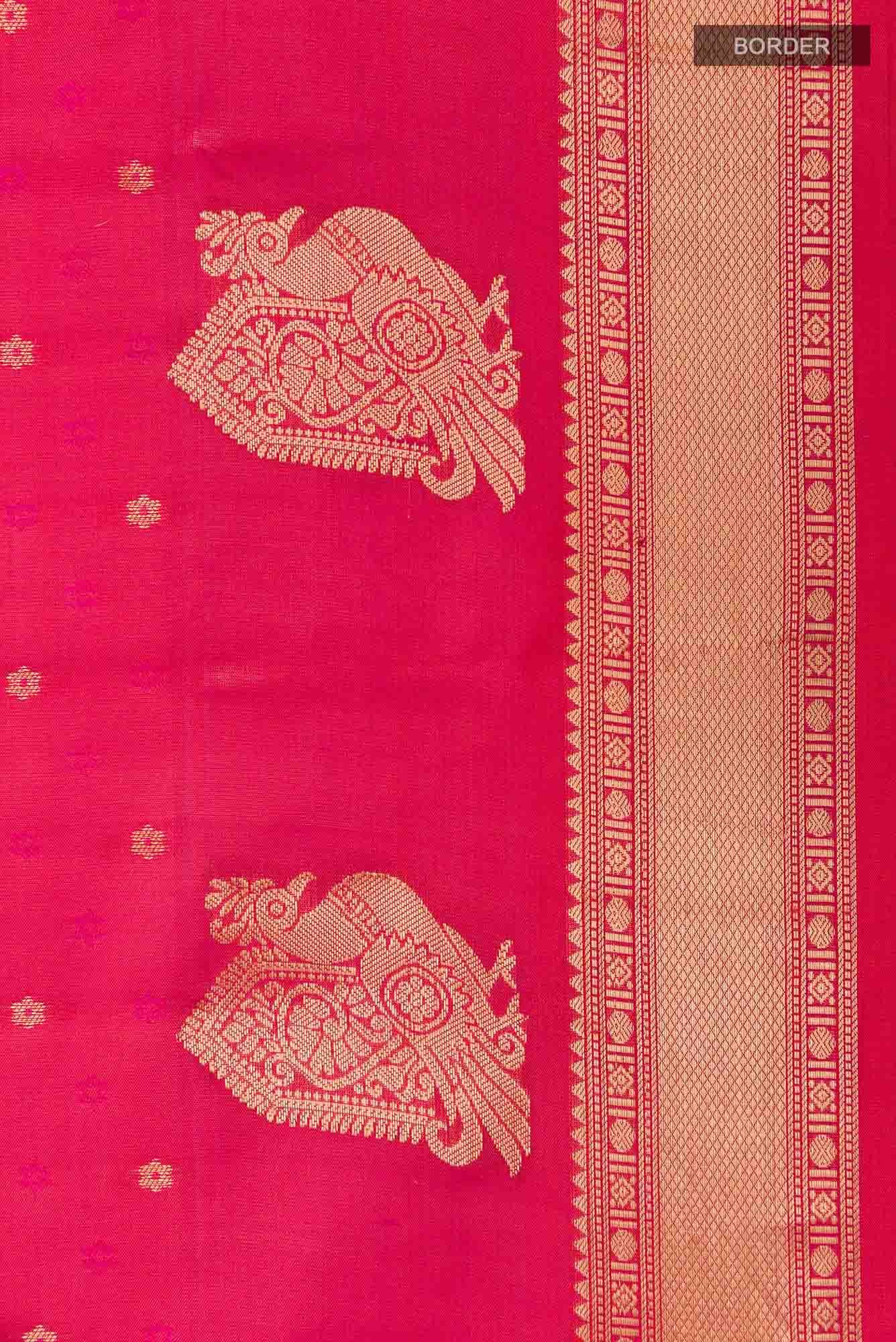 Dark Pink Kanchipuram Silk Saree