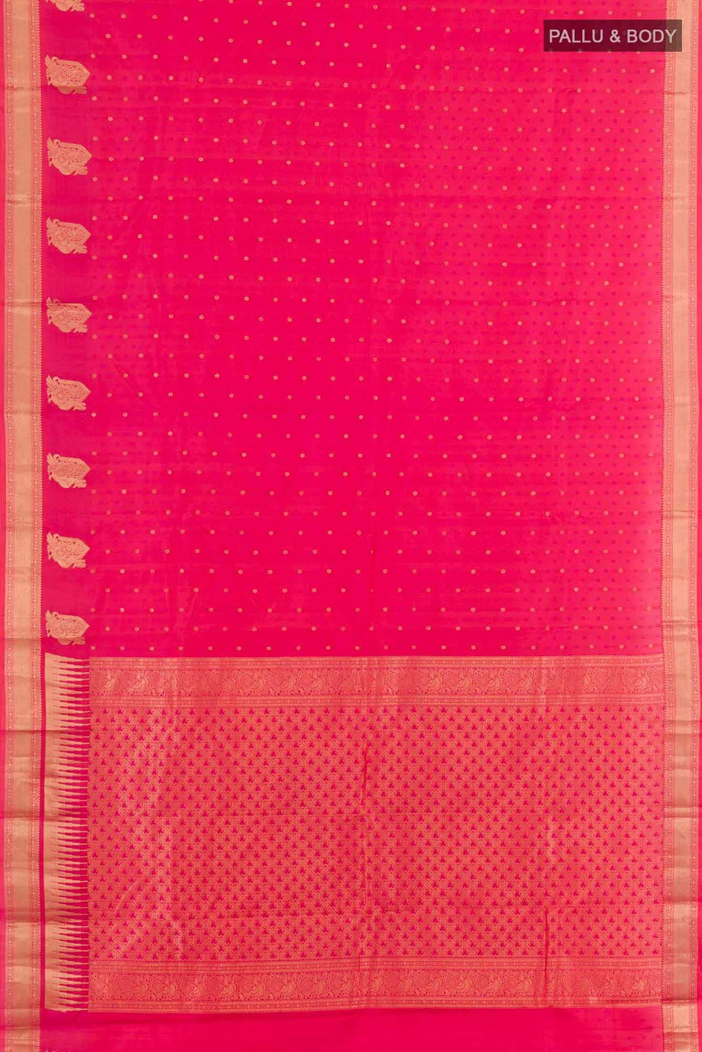Dark Pink Kanchipuram Silk Saree