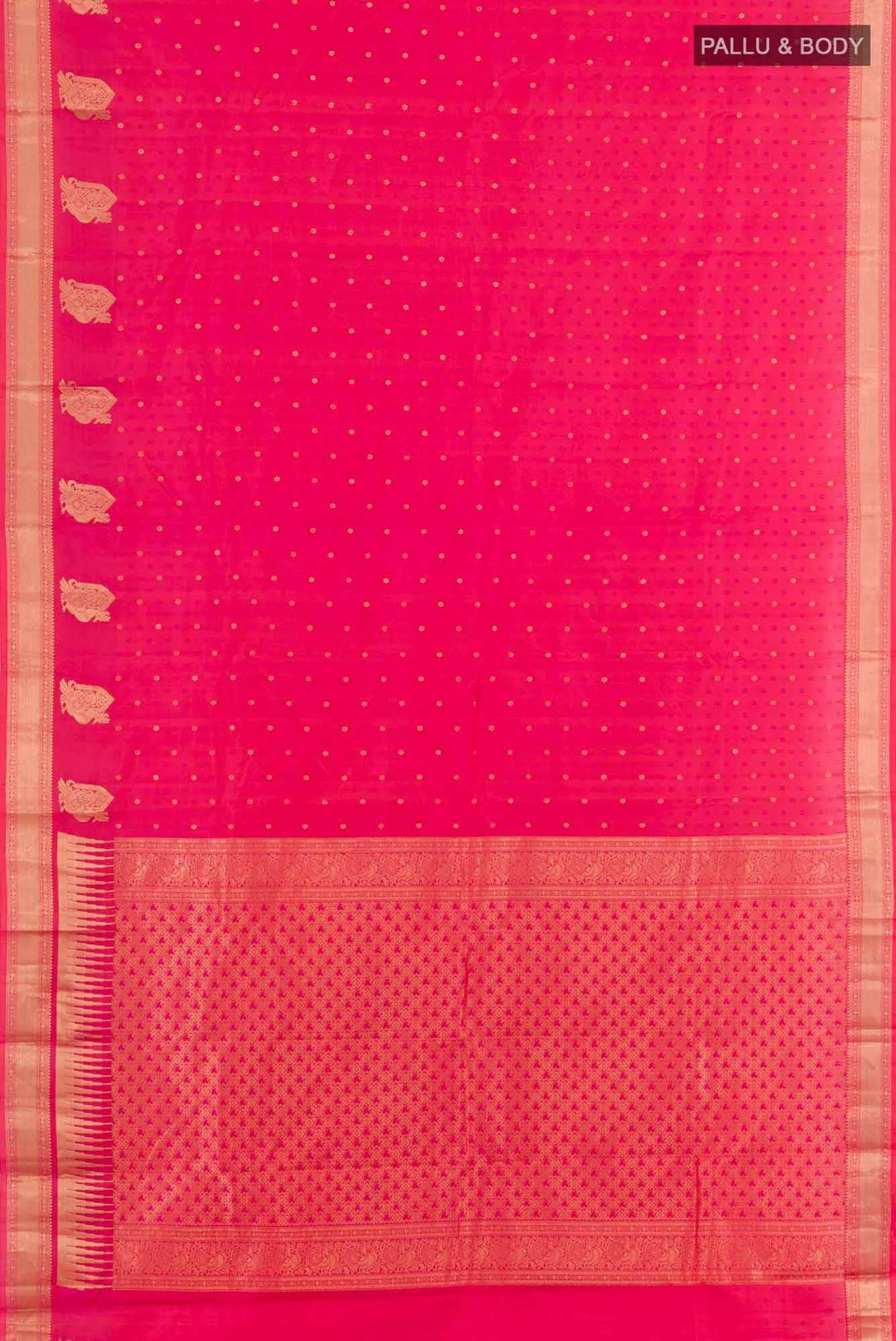 Dark Pink Kanchipuram Silk Saree