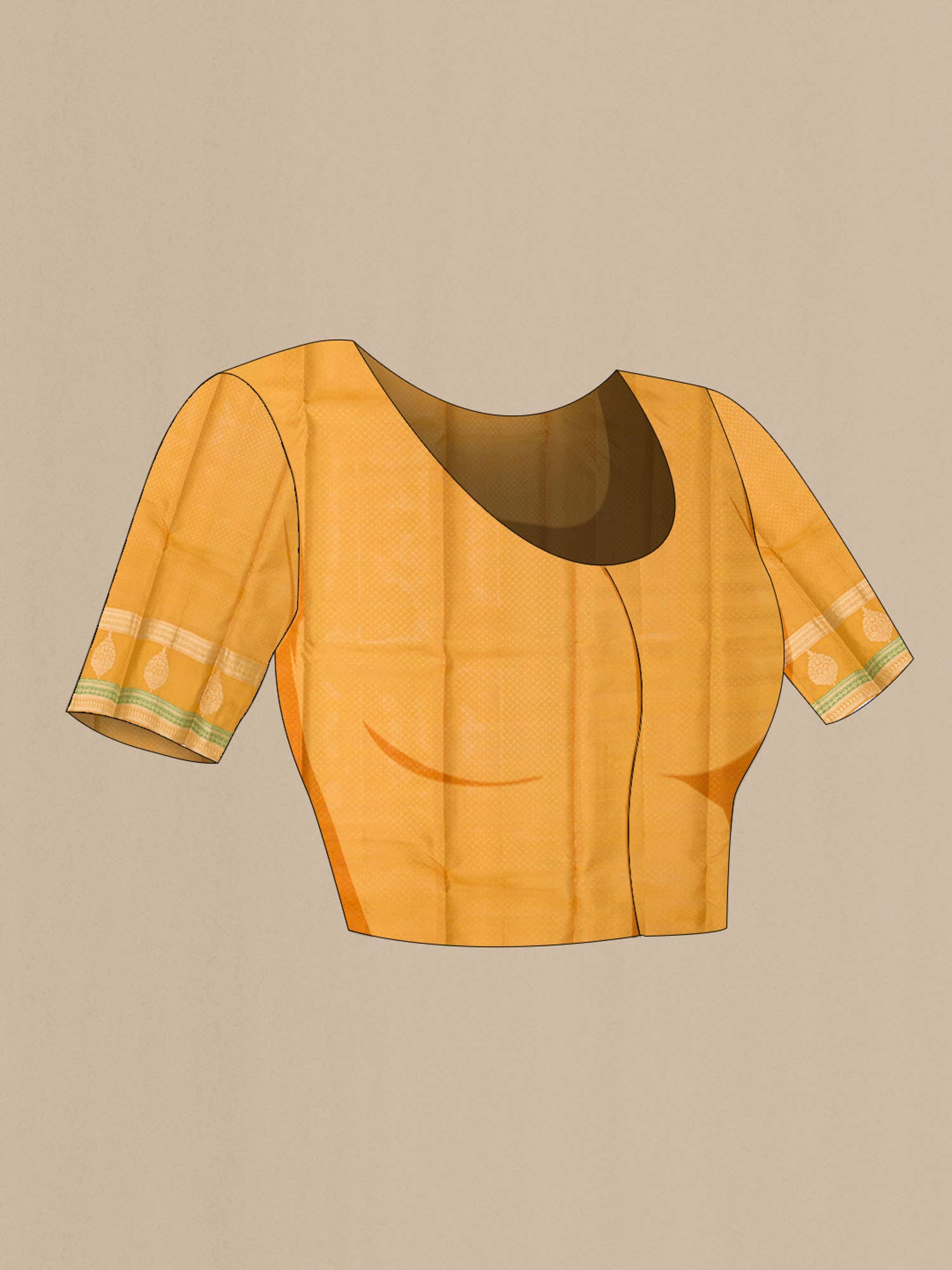 Beige Kanchipuram Silk Saree