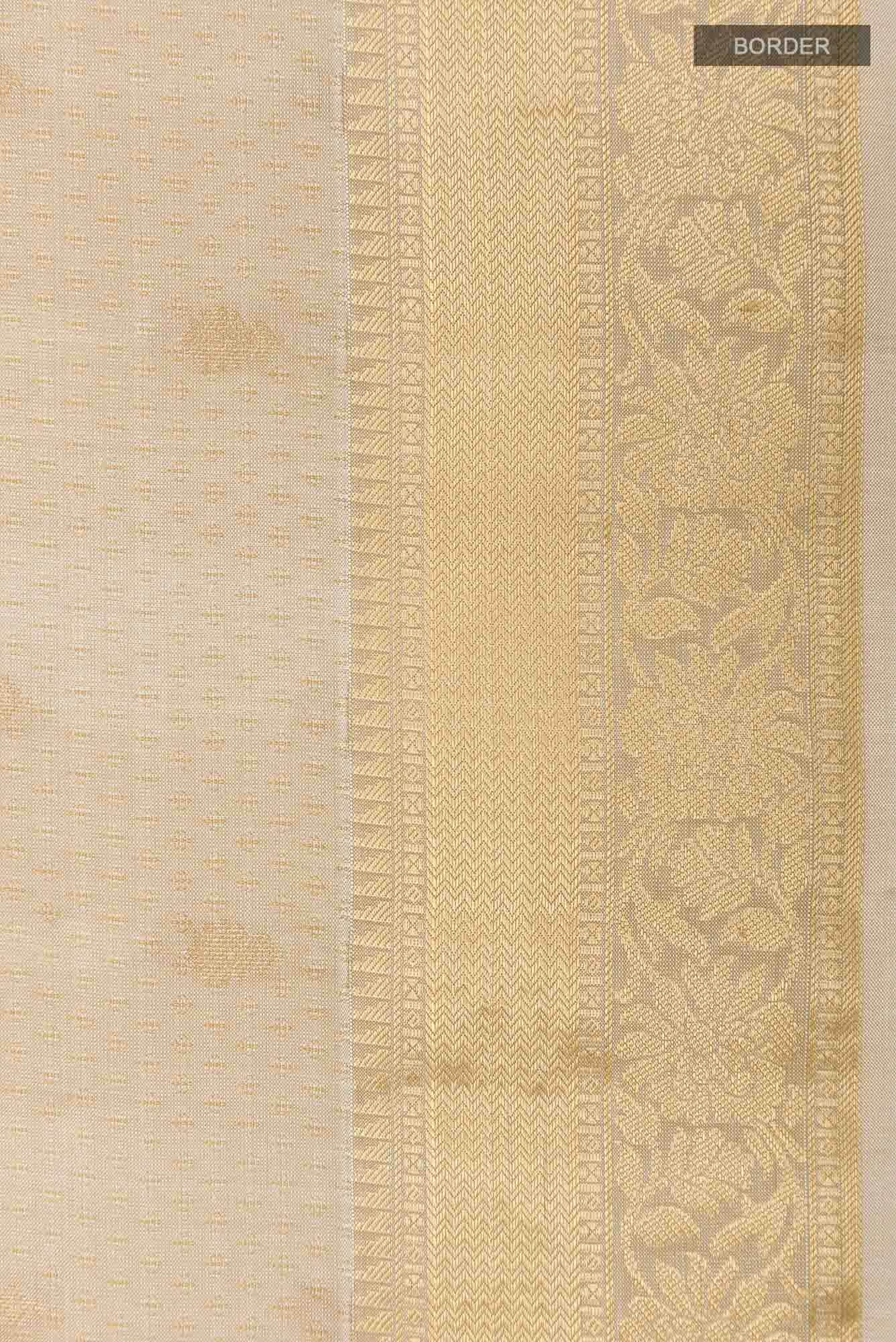 Beige Dual Tone Kanchipuram Silk Saree