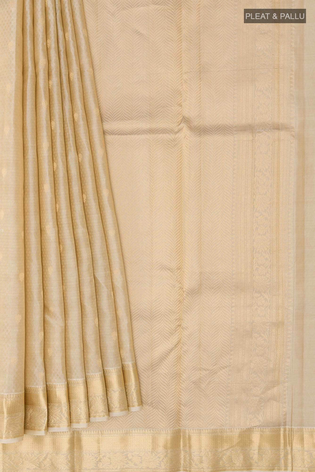 Beige Dual Tone Kanchipuram Silk Saree