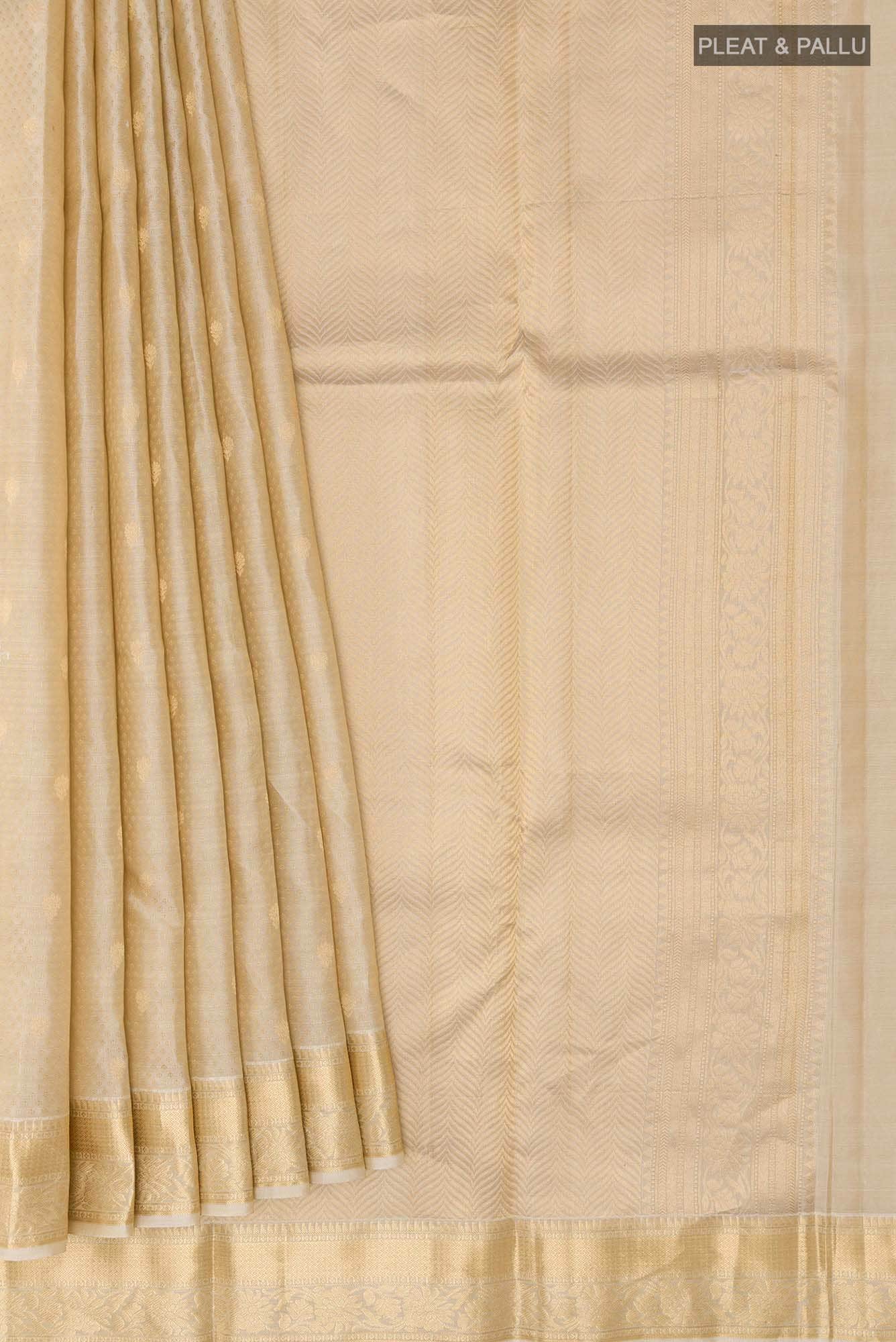 Beige Dual Tone Kanchipuram Silk Saree