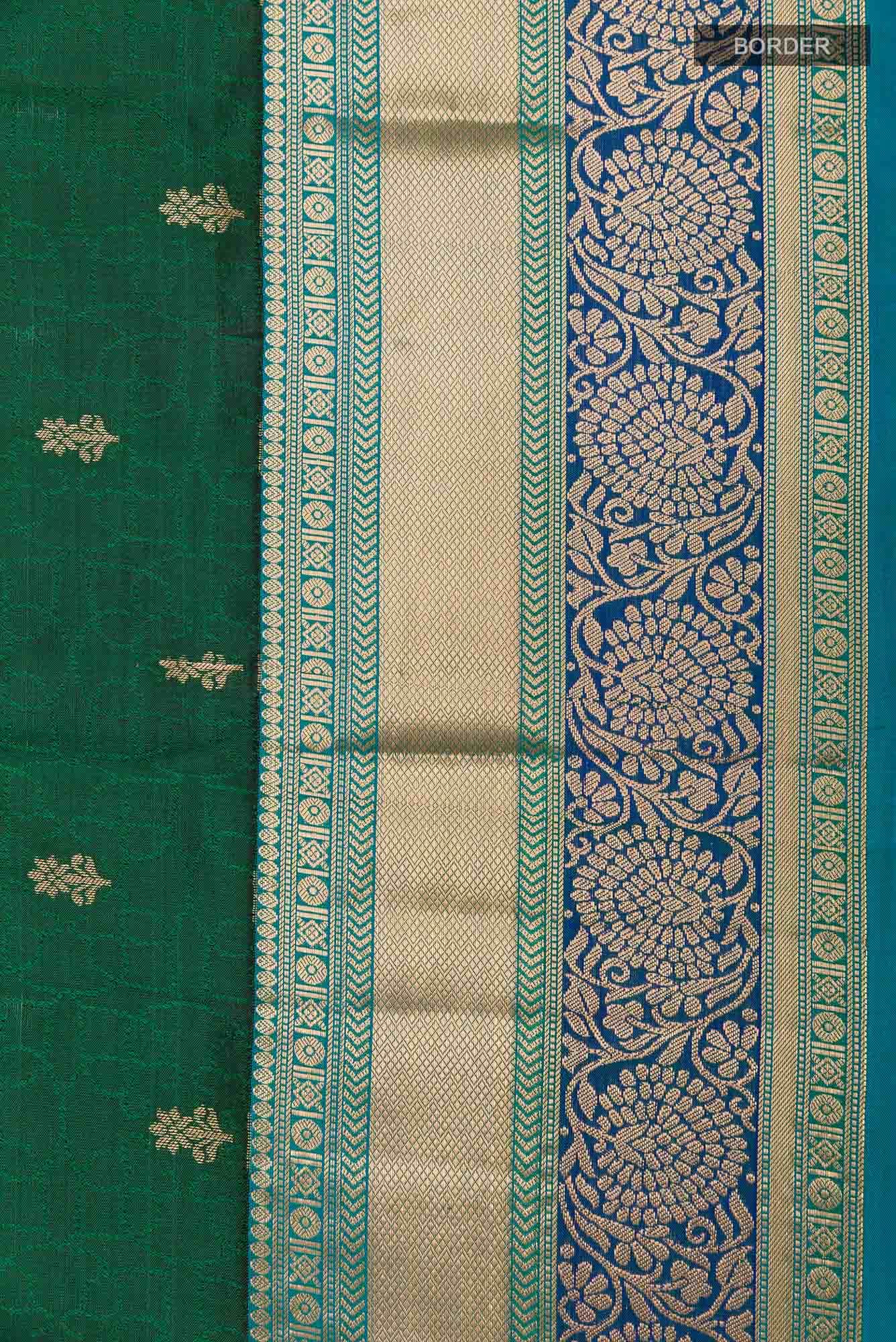 Green Dual Tone Kanchipuram Silk Saree