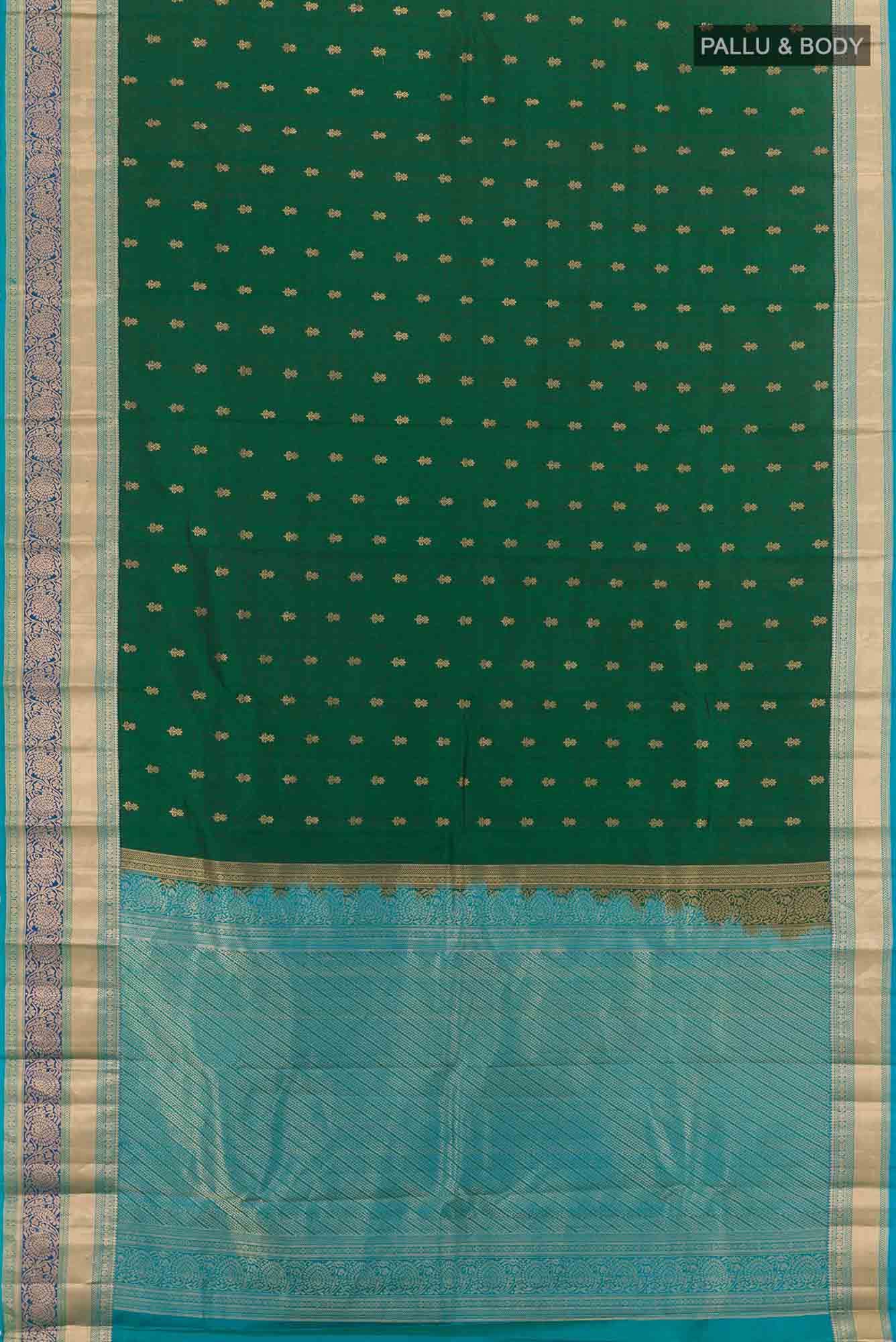 Green Dual Tone Kanchipuram Silk Saree