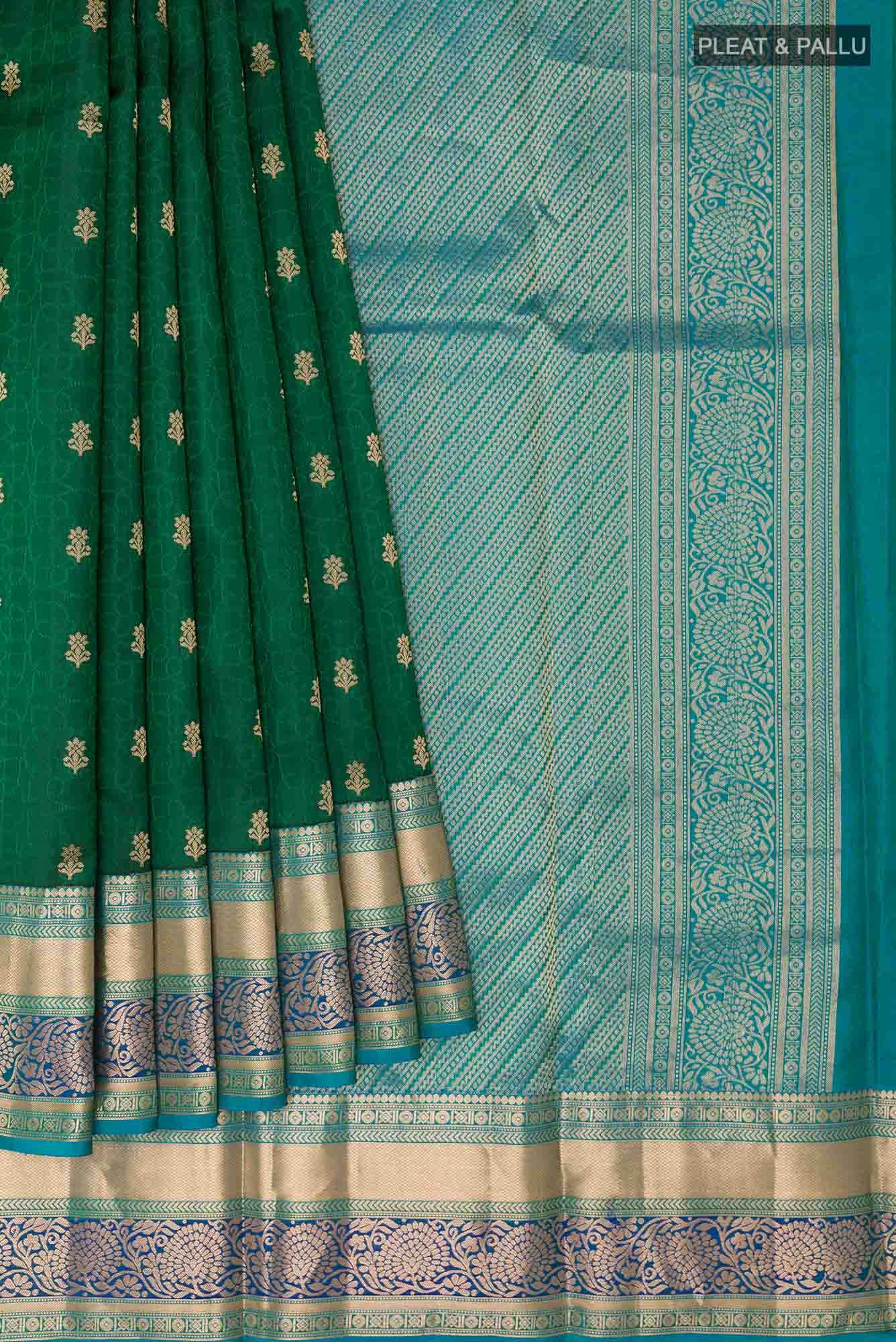 Green Dual Tone Kanchipuram Silk Saree