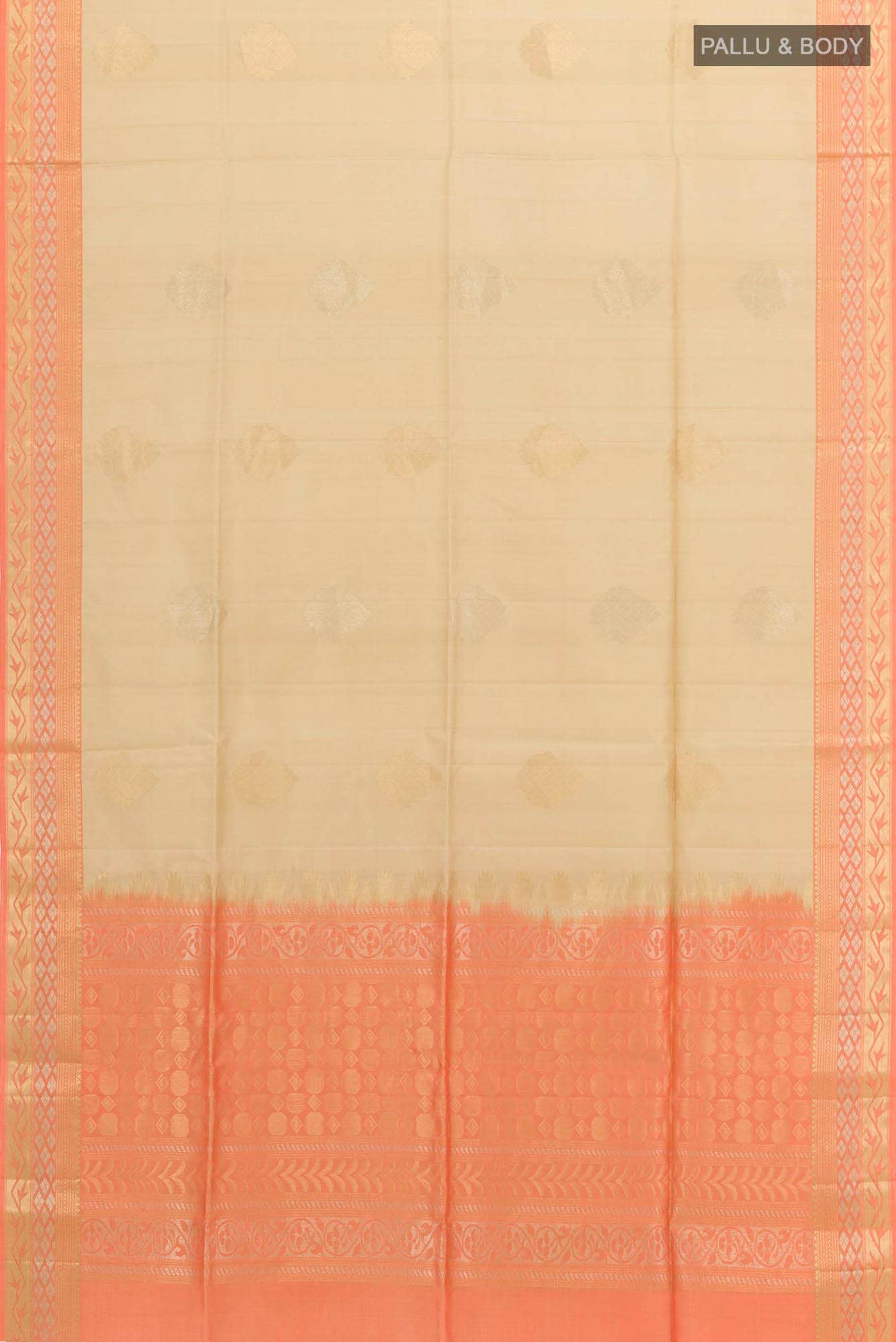 Beige Dual Tone Soft Silk Saree