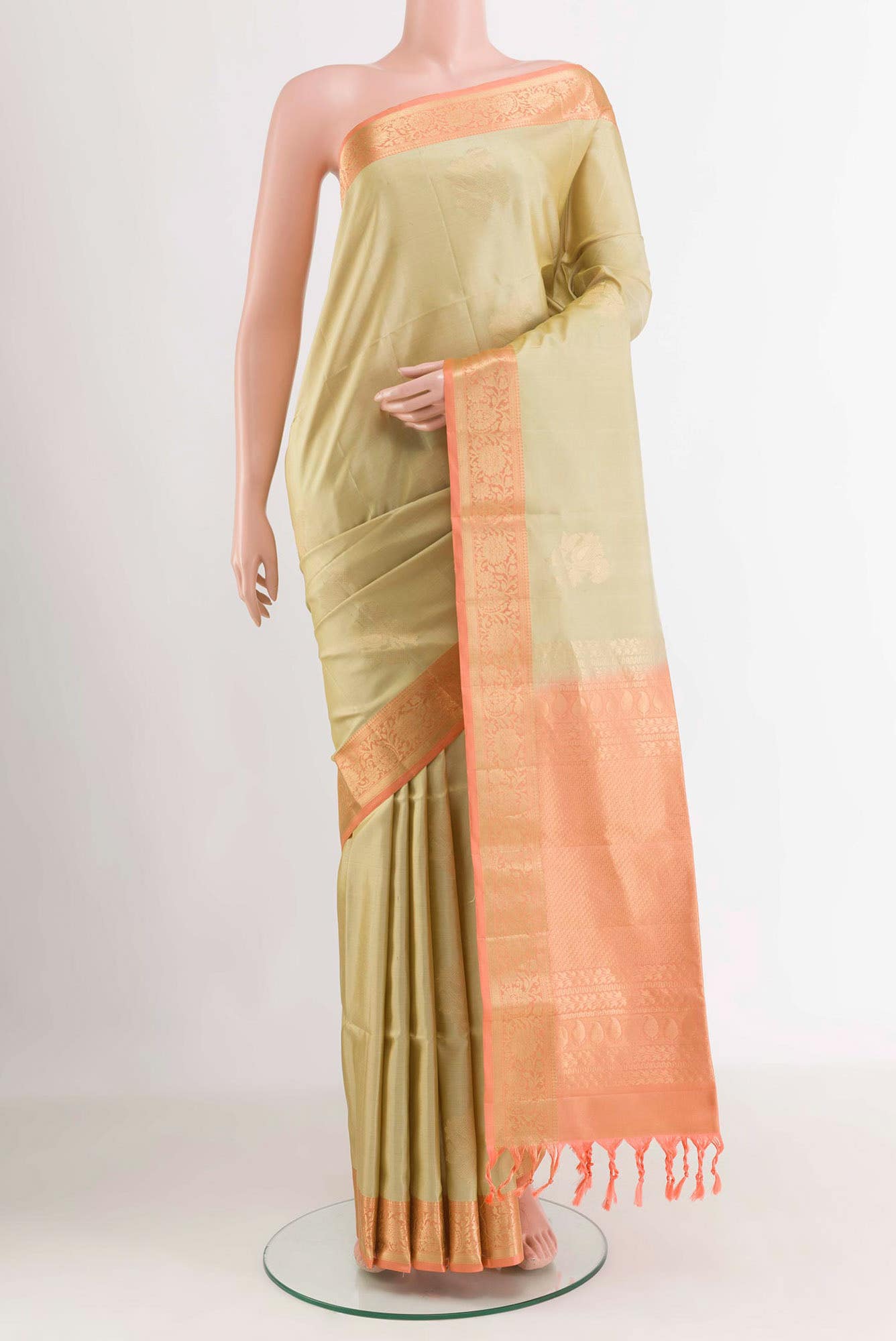 Beige Soft Silk Saree
