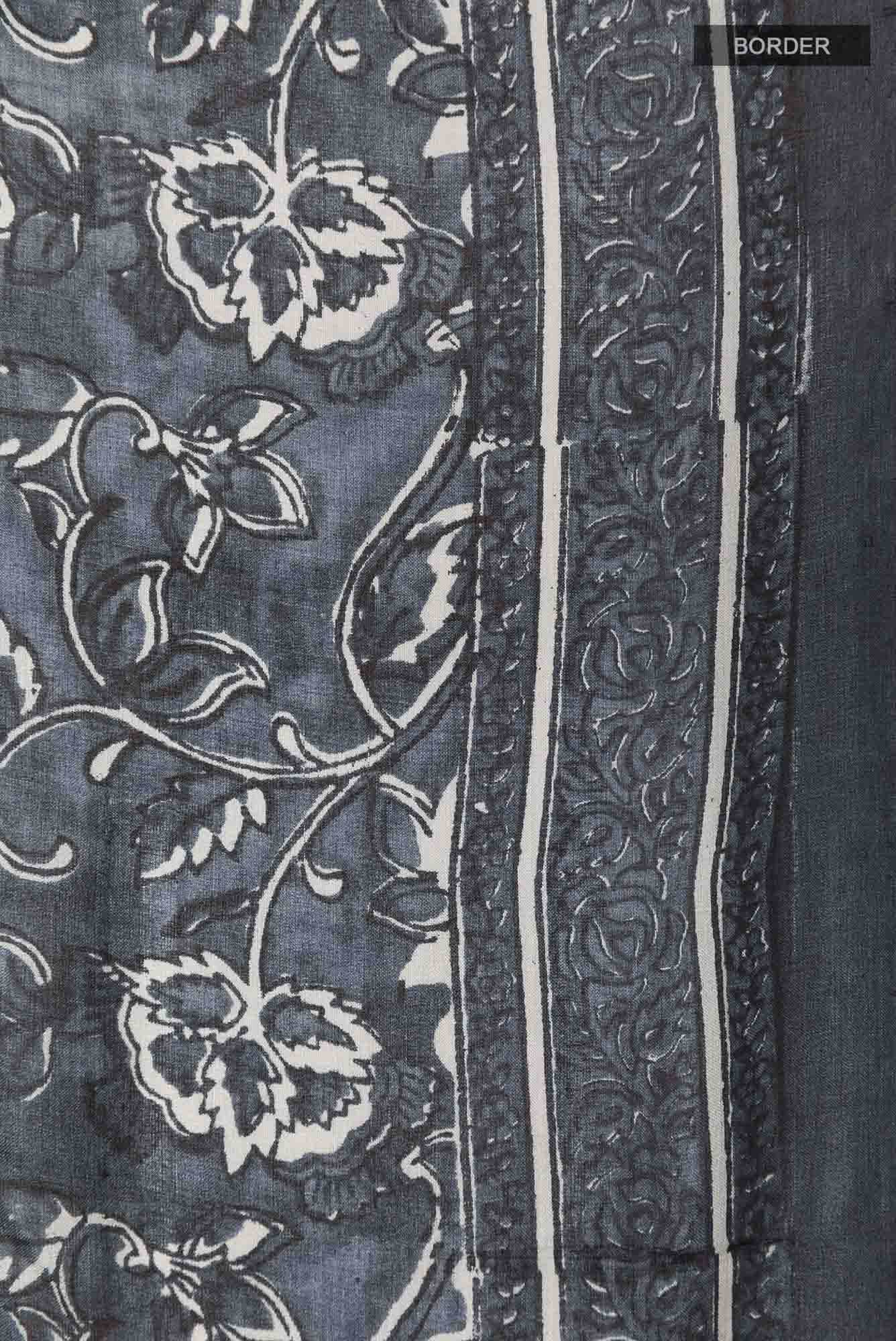 Black Tussar Silk Saree
