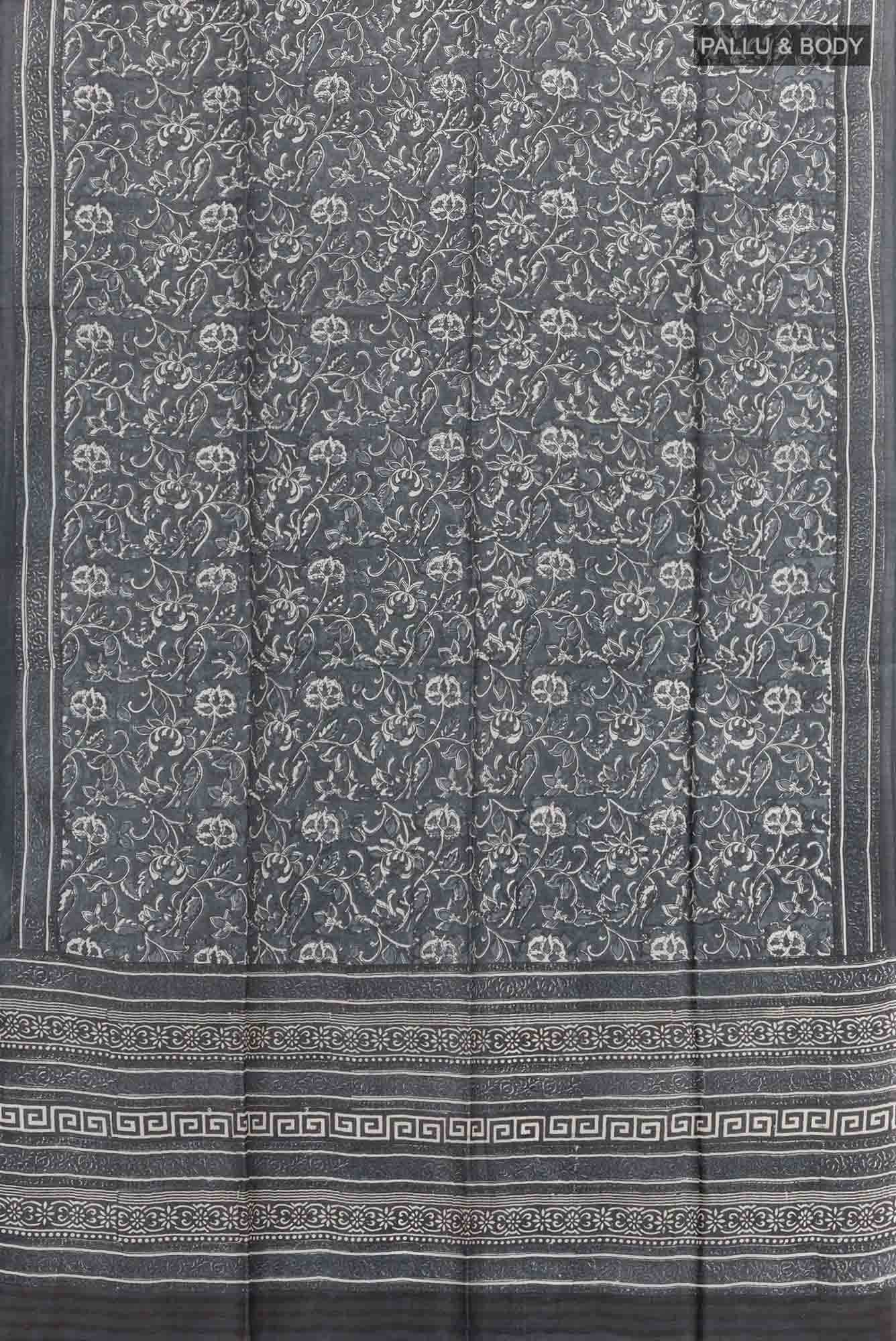 Black Tussar Silk Saree