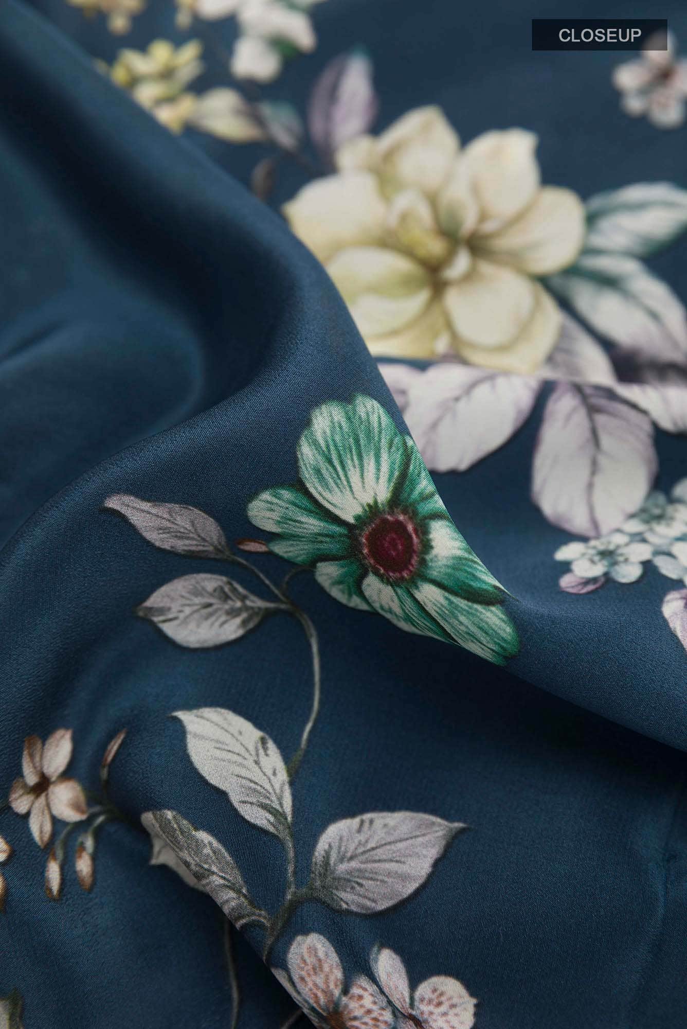 Dark Blue Crepe Saree