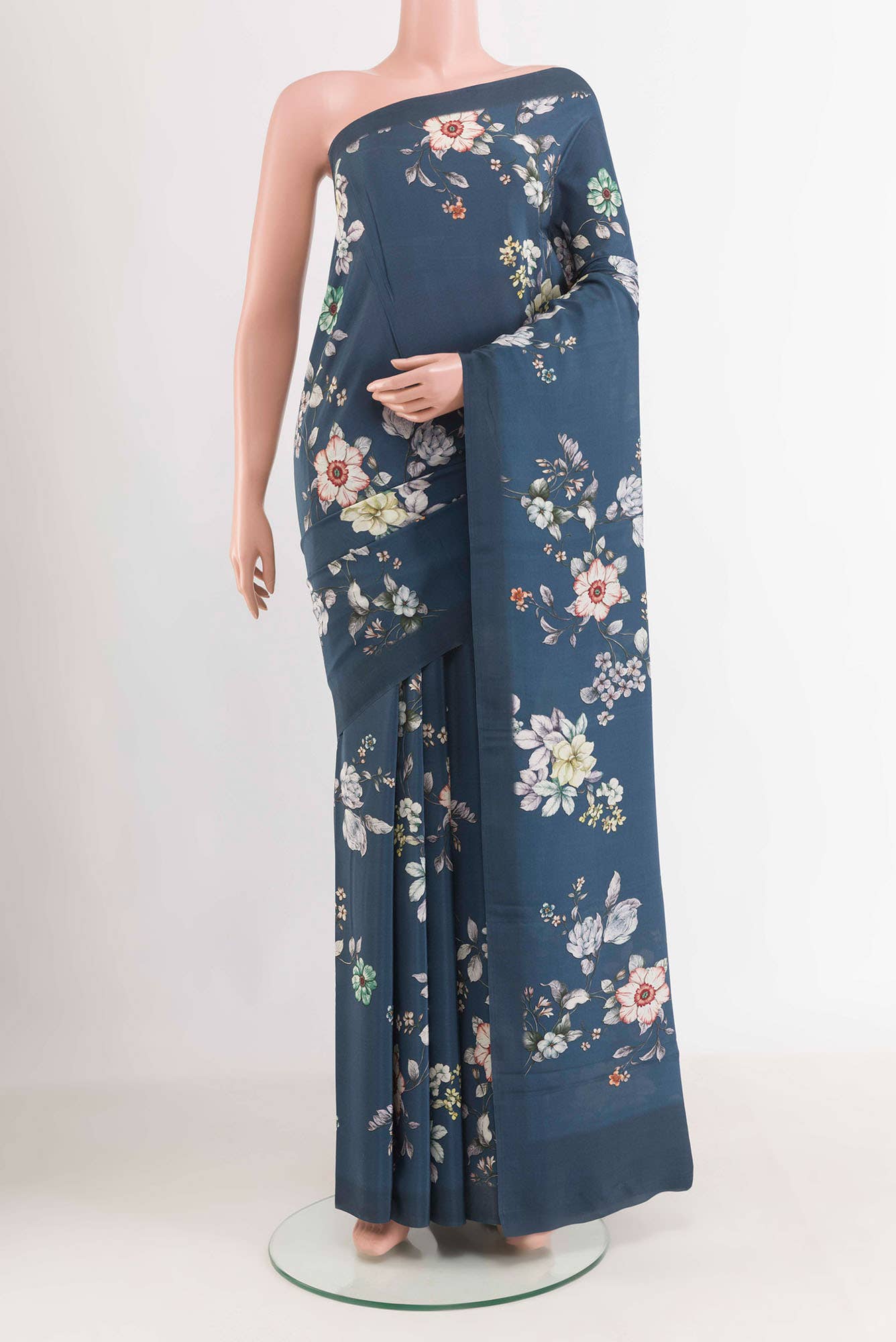 Dark Blue Crepe Saree