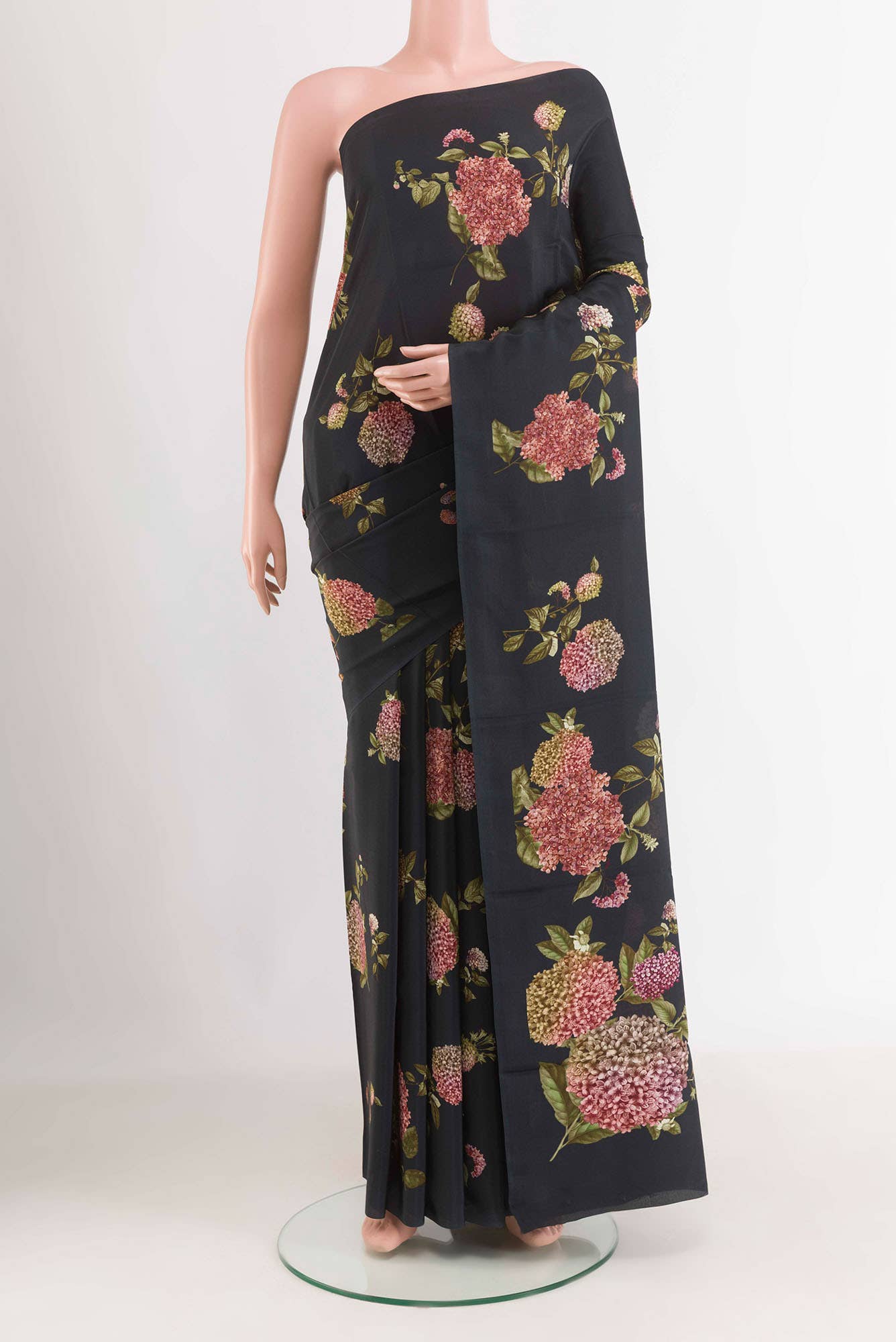 Black Crepe Saree