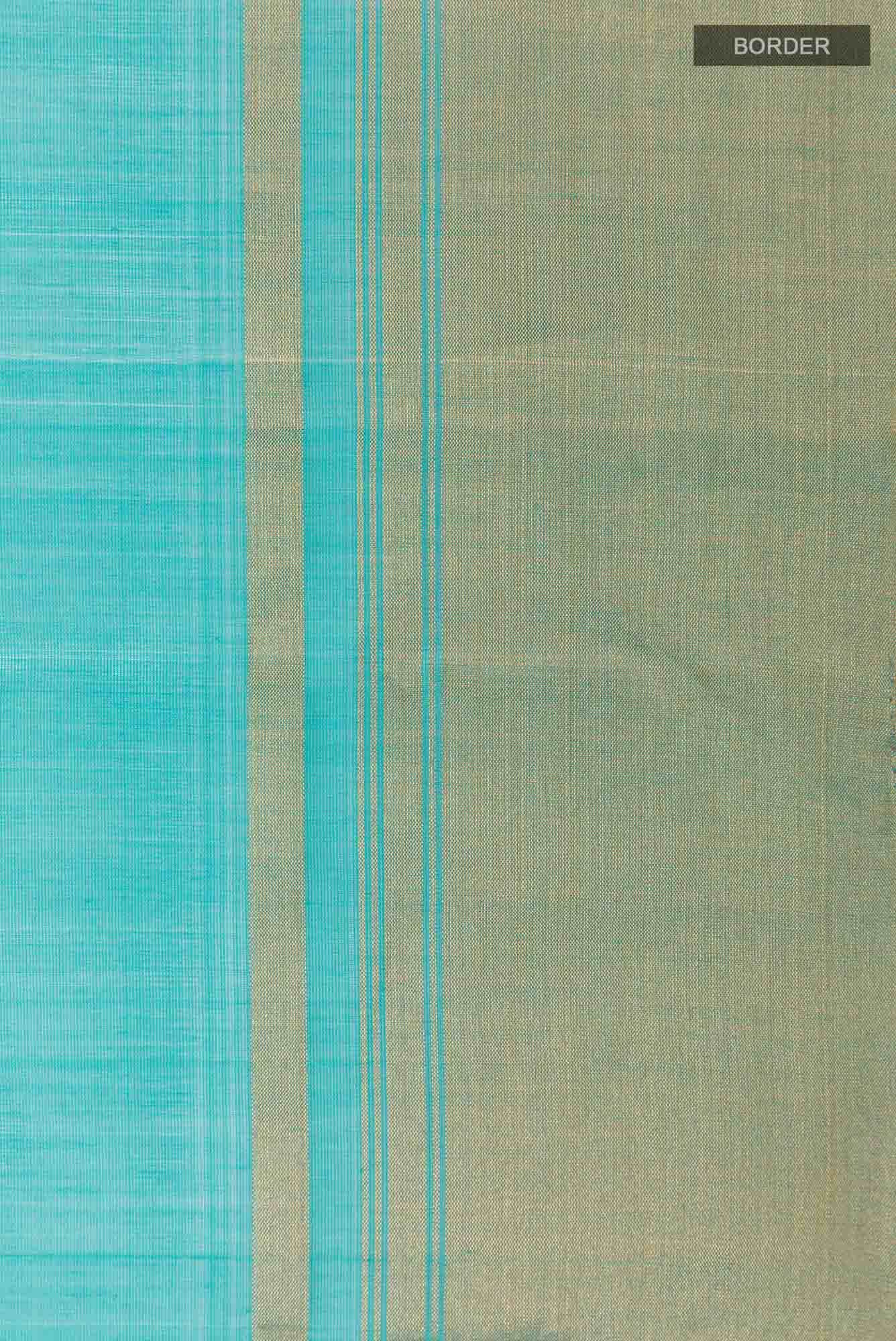Sky Blue Blended Kora Silk Saree