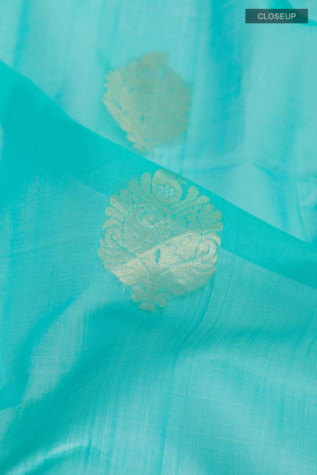 Sky Blue Blended Kora Silk Saree