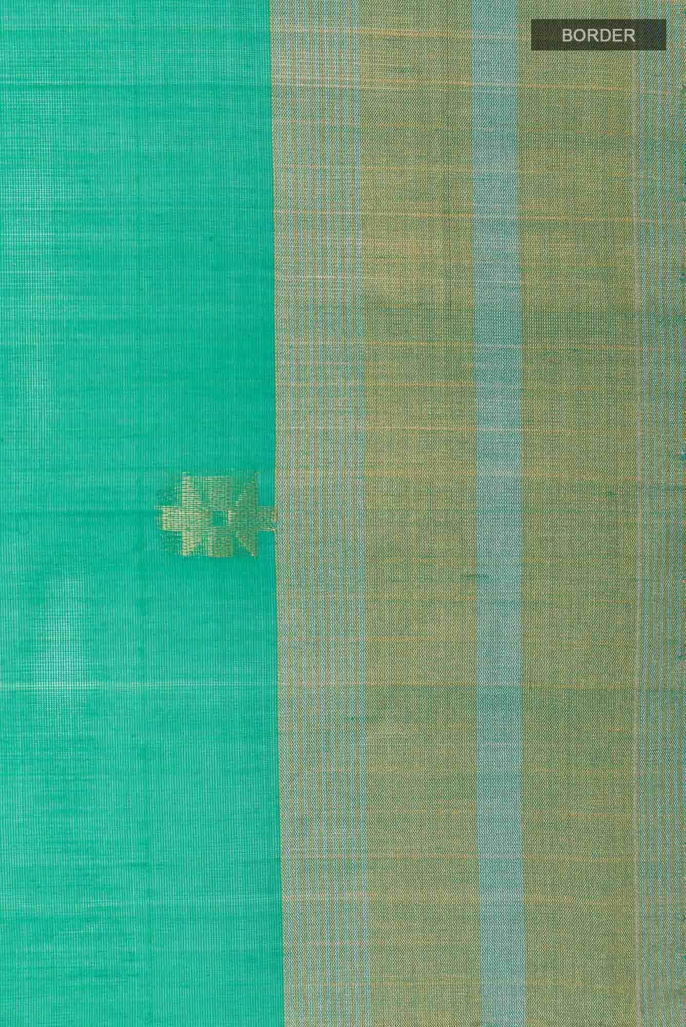 Green Blended Kora Silk Saree