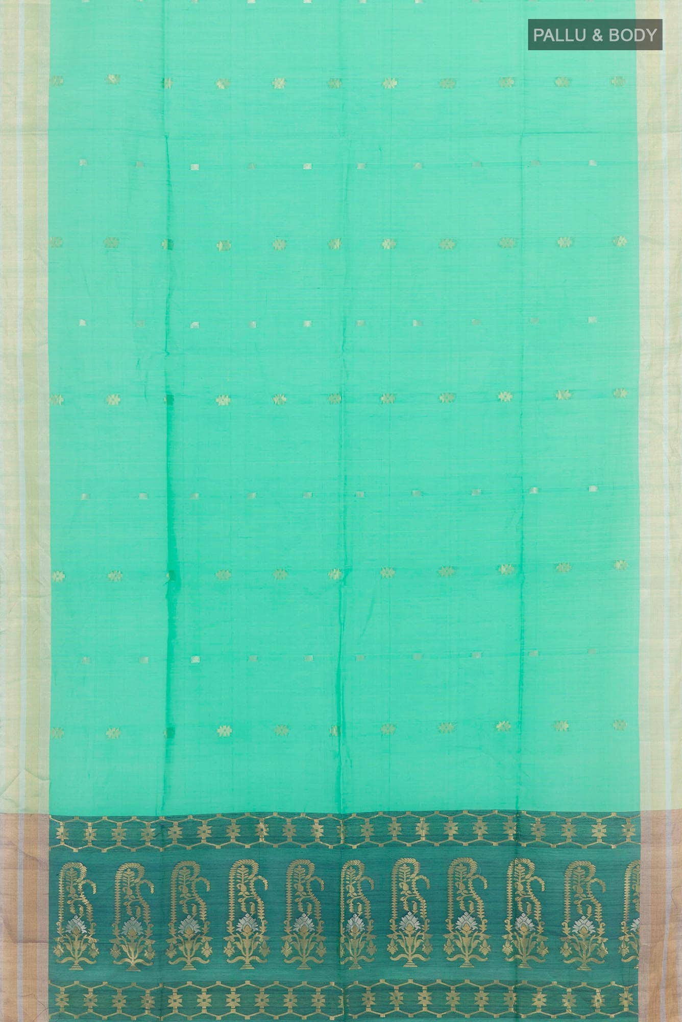 Green Blended Kora Silk Saree