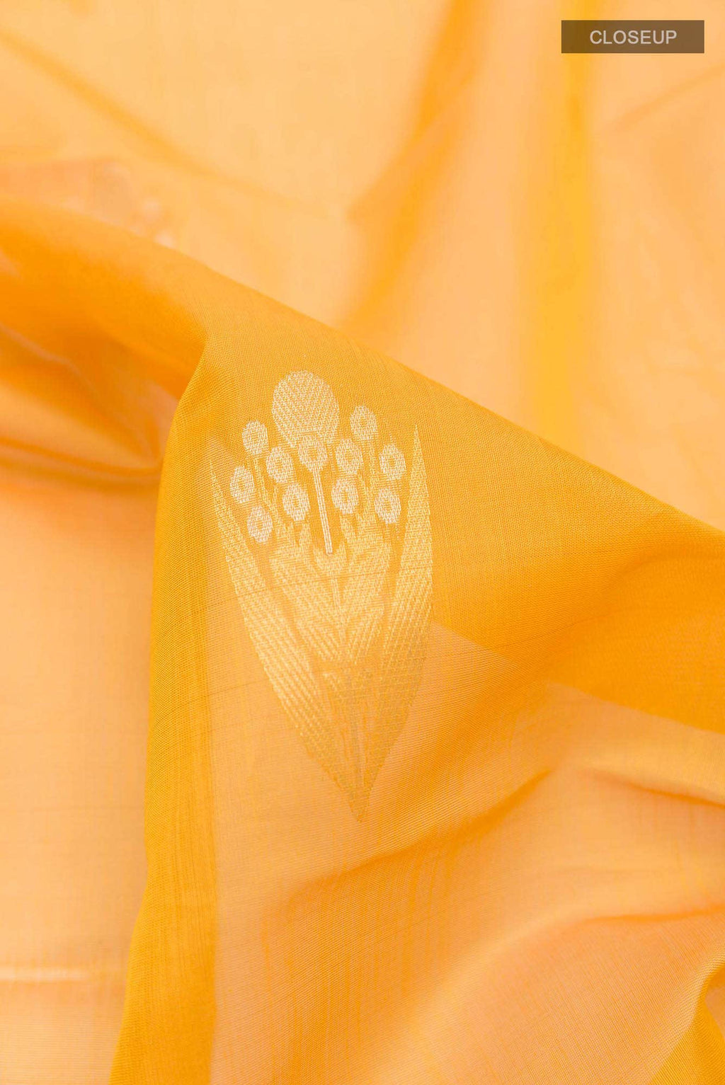 Yellow Blended Kora Silk Saree