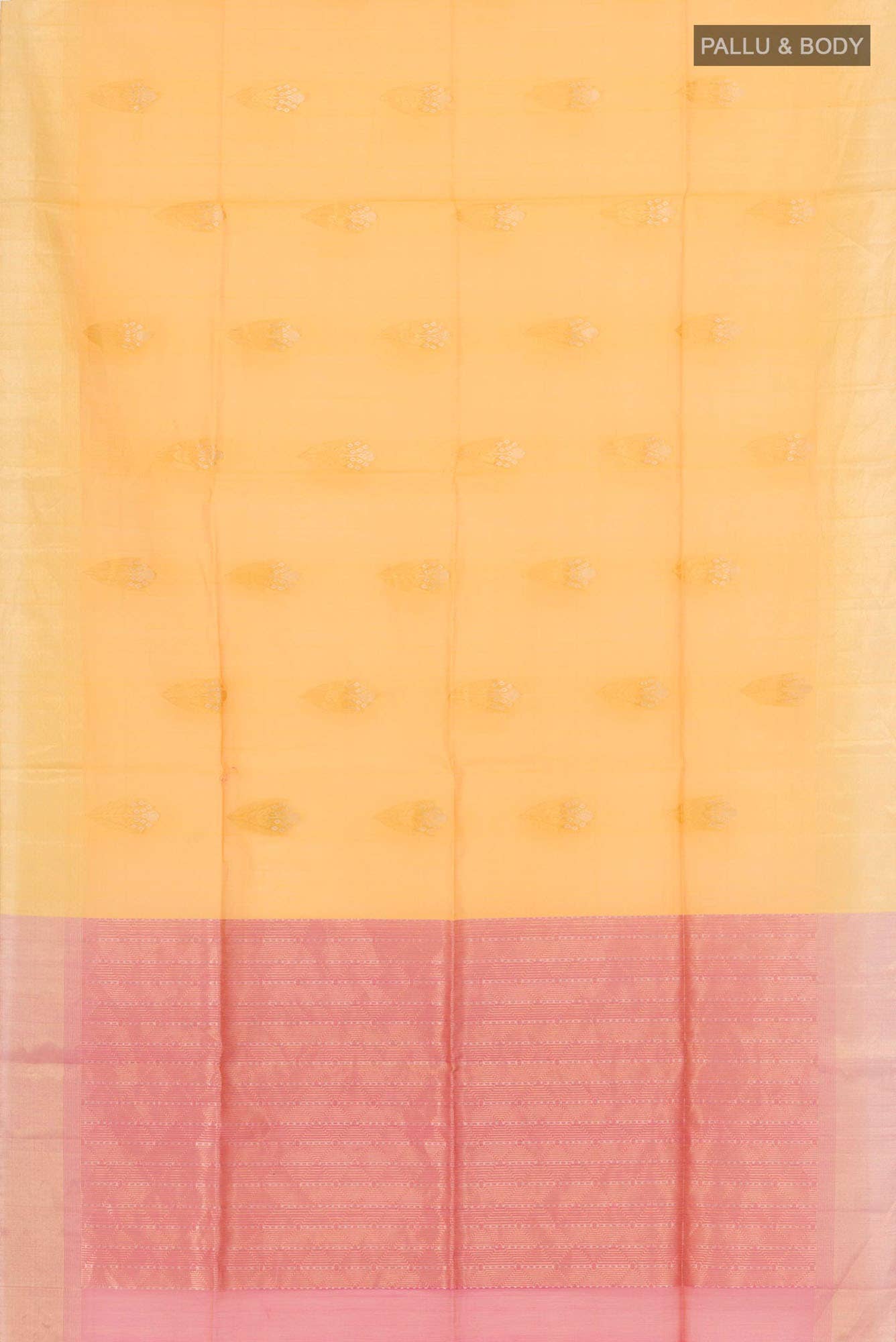 Yellow Blended Kora Silk Saree