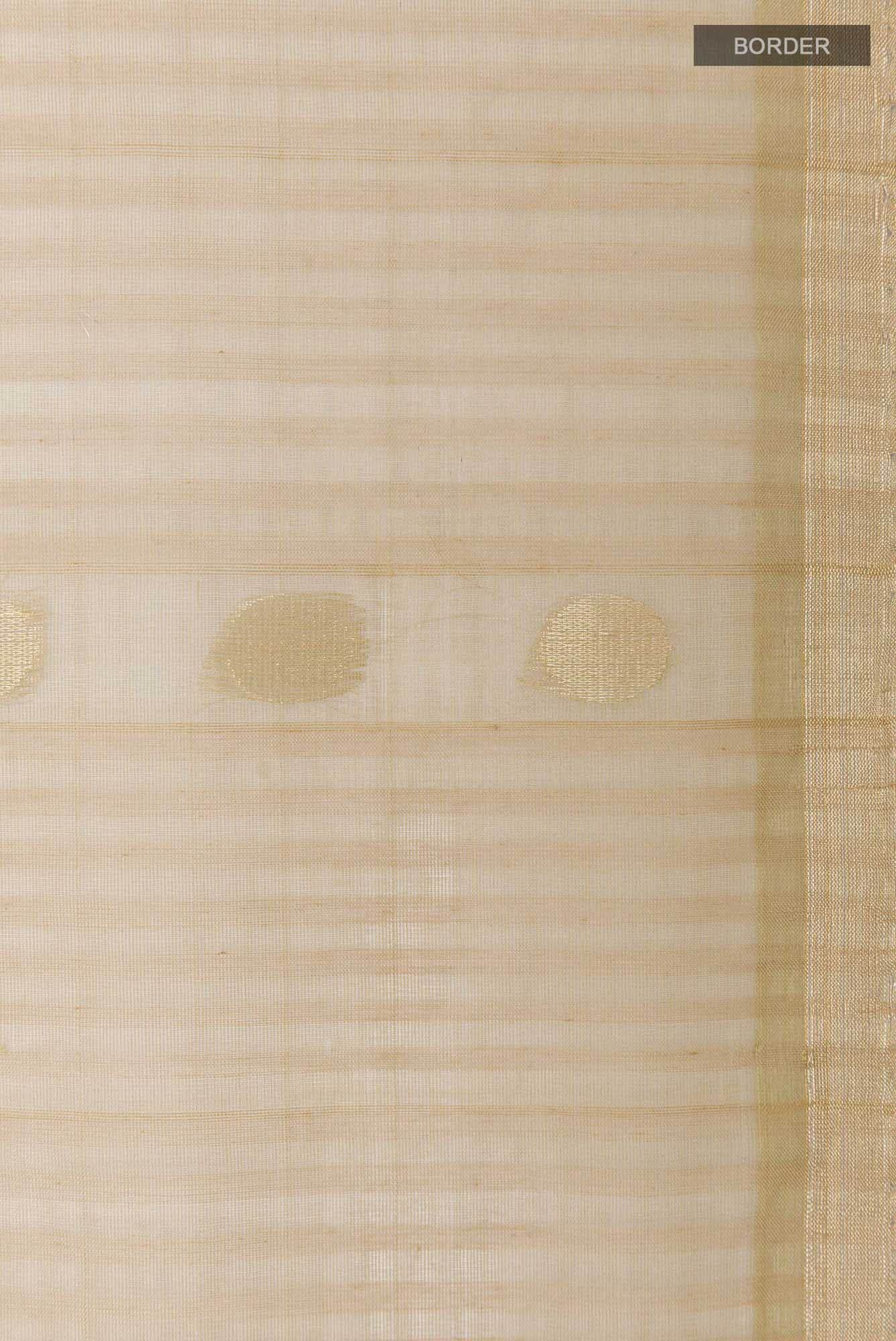Dark Beige Blended Kora Silk Saree