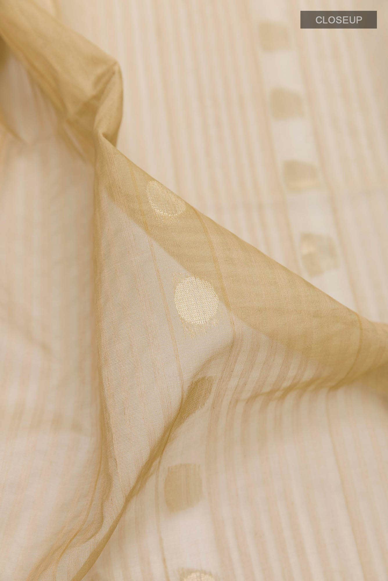 Dark Beige Blended Kora Silk Saree