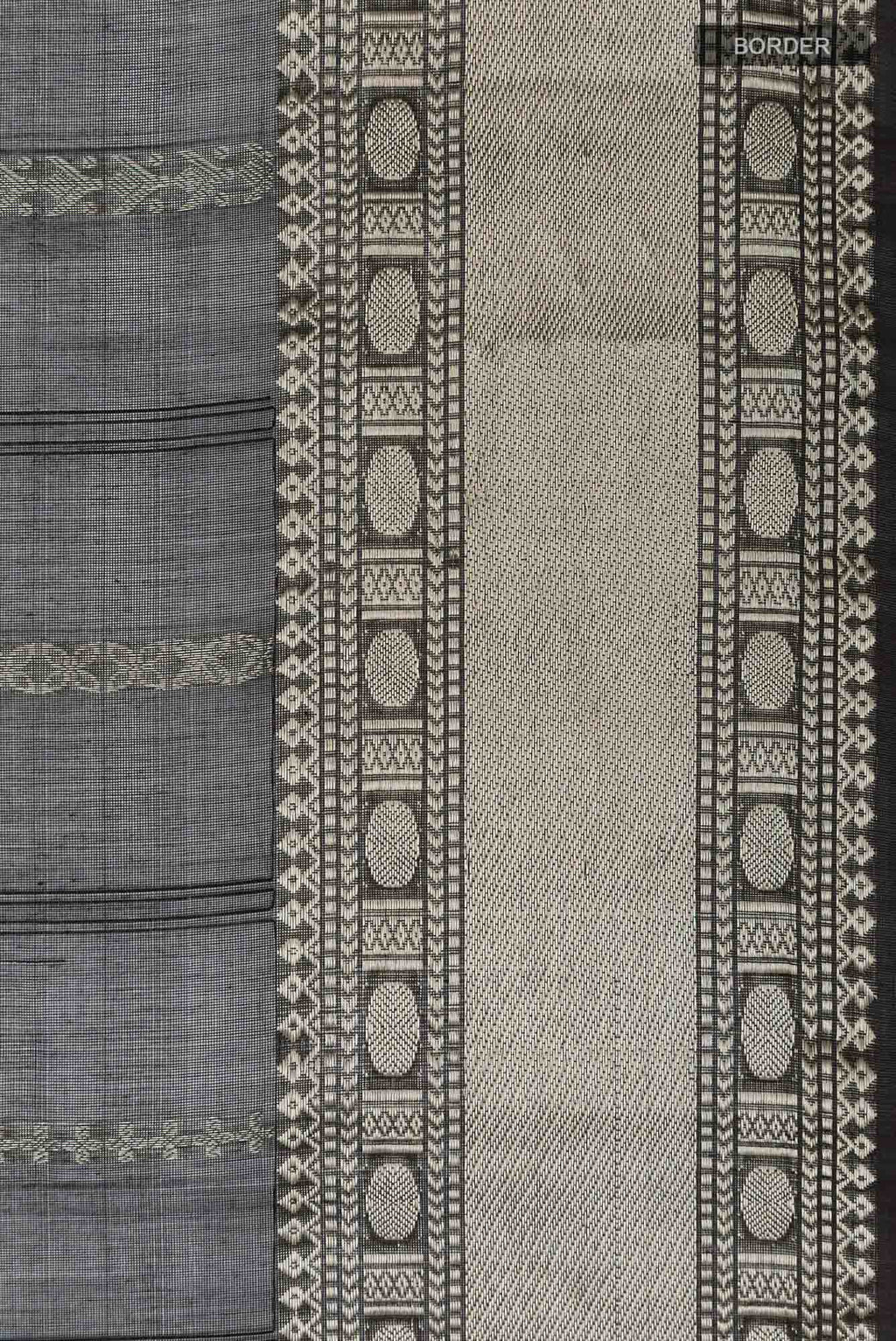 Black Blended Kora Silk Saree