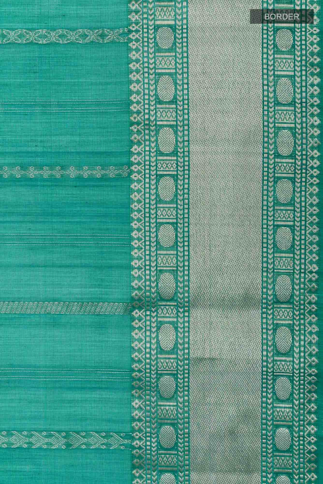 Green Blended Kora Silk Saree