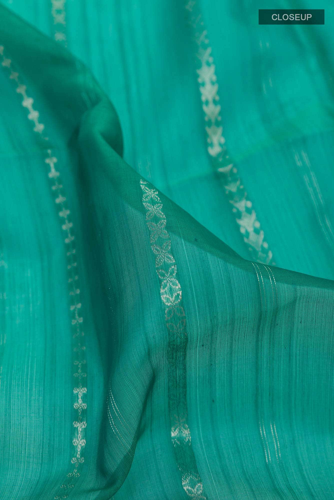 Green Blended Kora Silk Saree