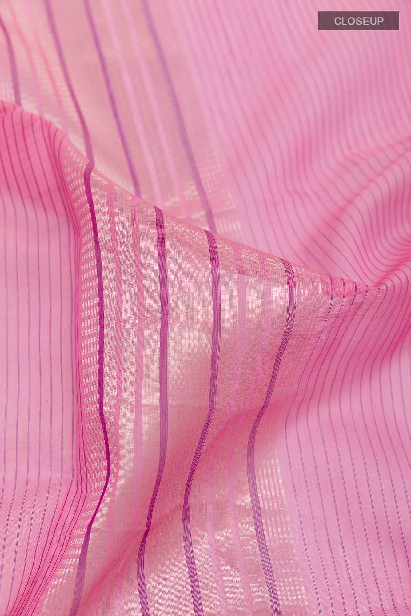 Pink Blended Kora Silk Saree
