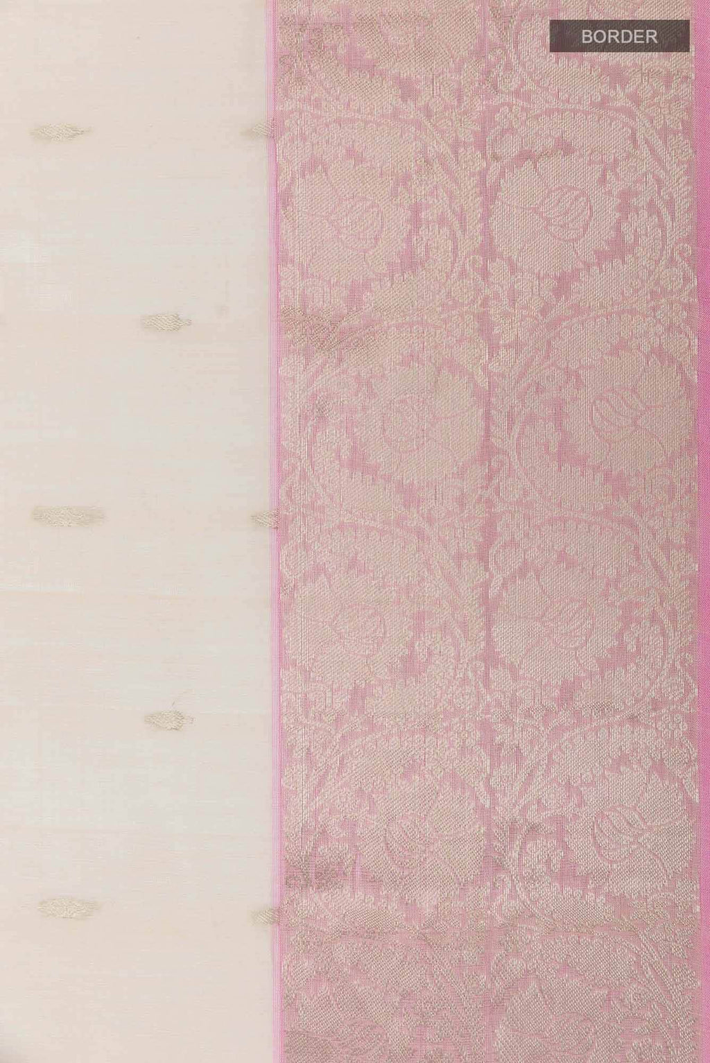 White Blended Kora Silk Saree