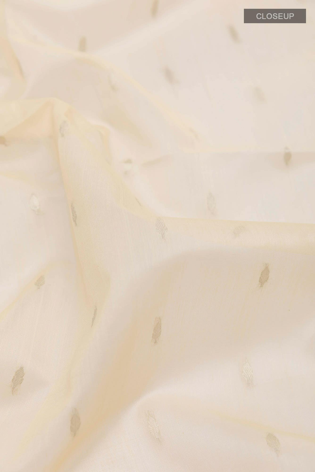 White Blended Kora Silk Saree