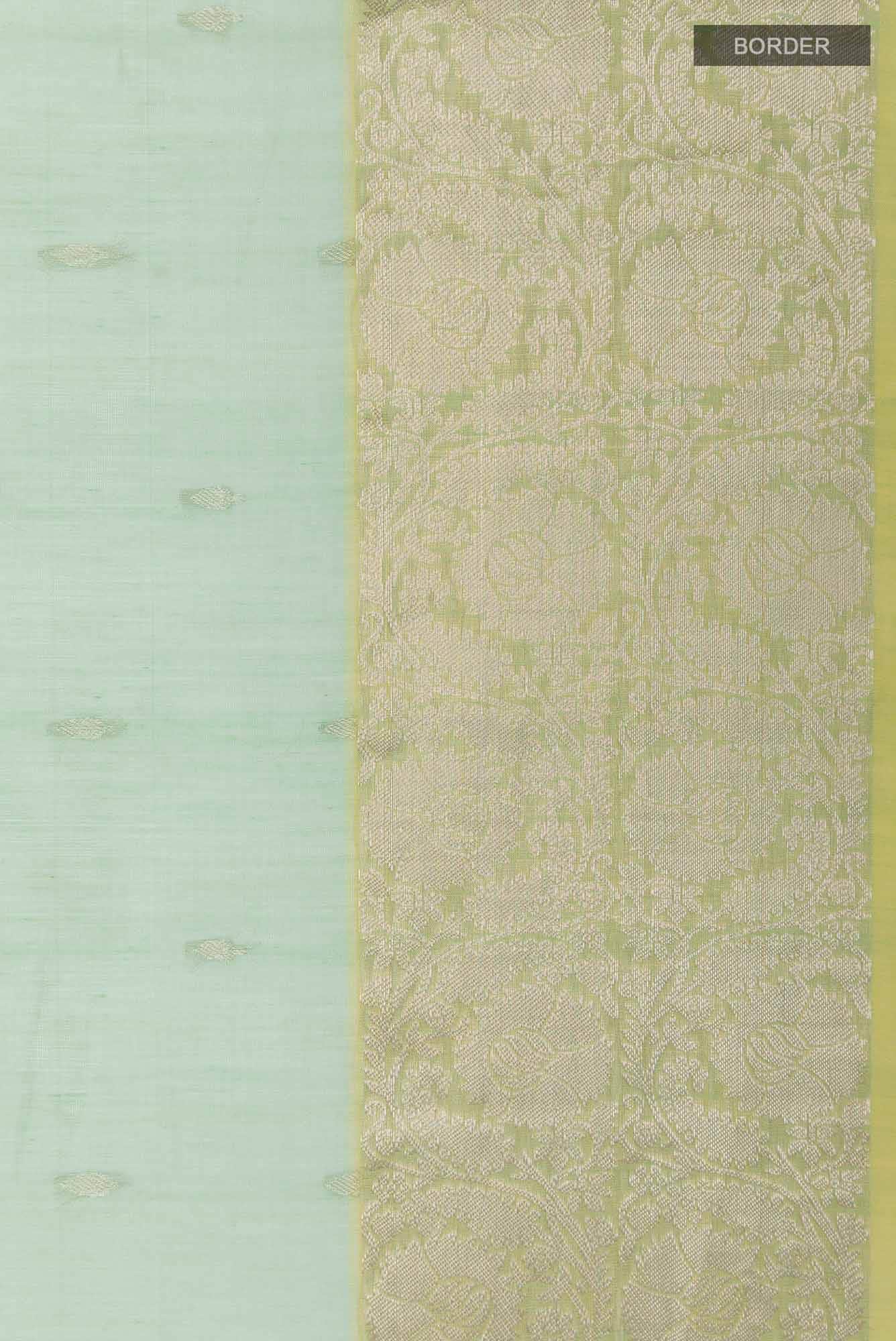 Green Blended Kora Silk Saree