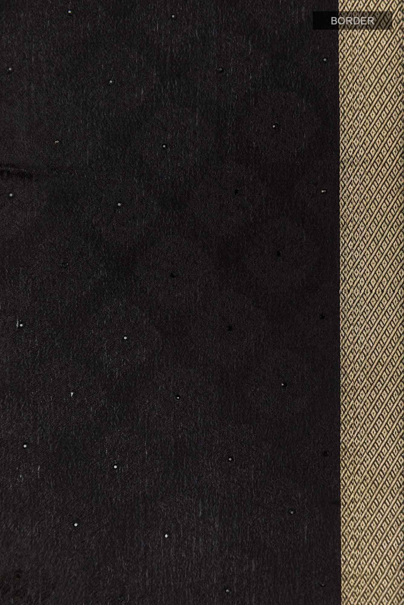 Black Mysore Crepe Saree