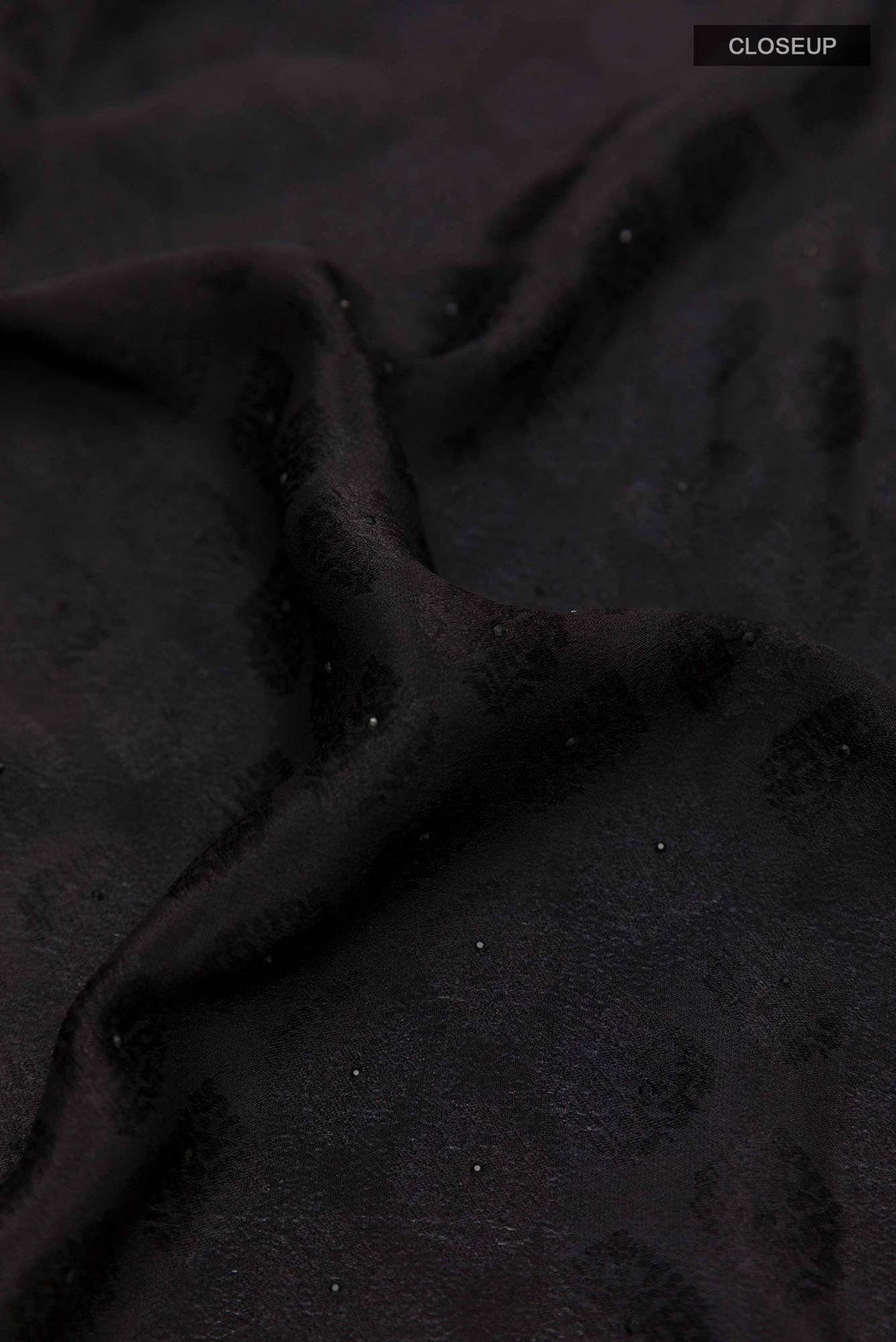Black Mysore Crepe Saree