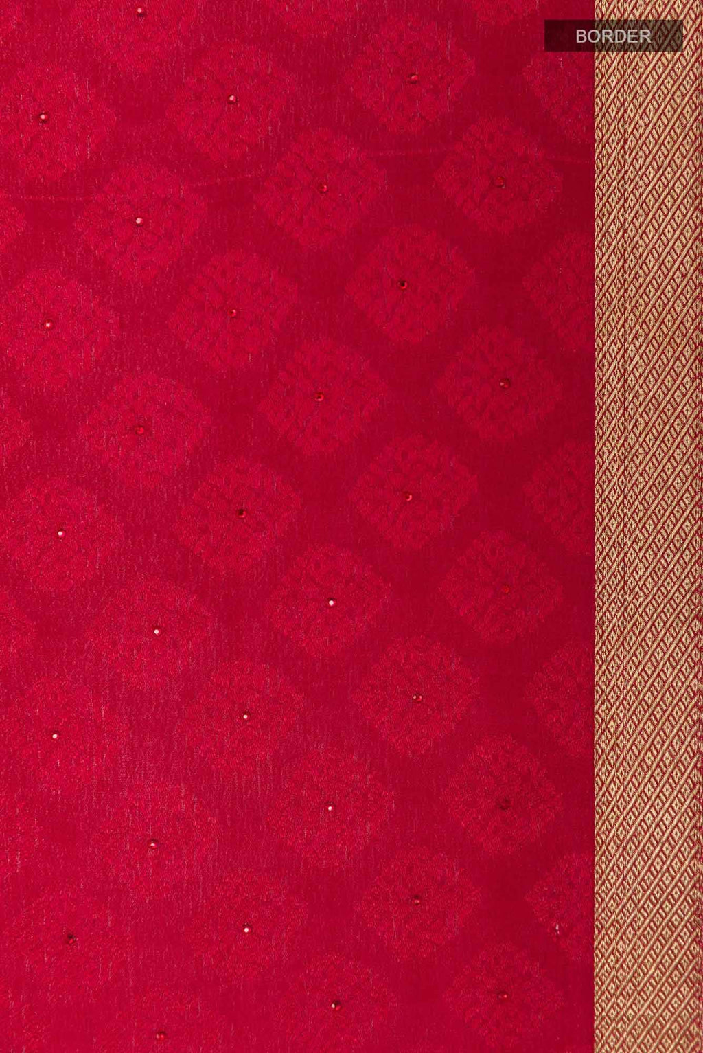Red Mysore Crepe Saree