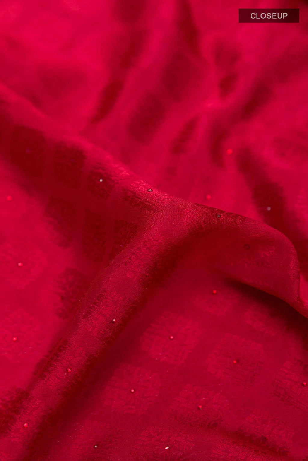 Red Mysore Crepe Saree