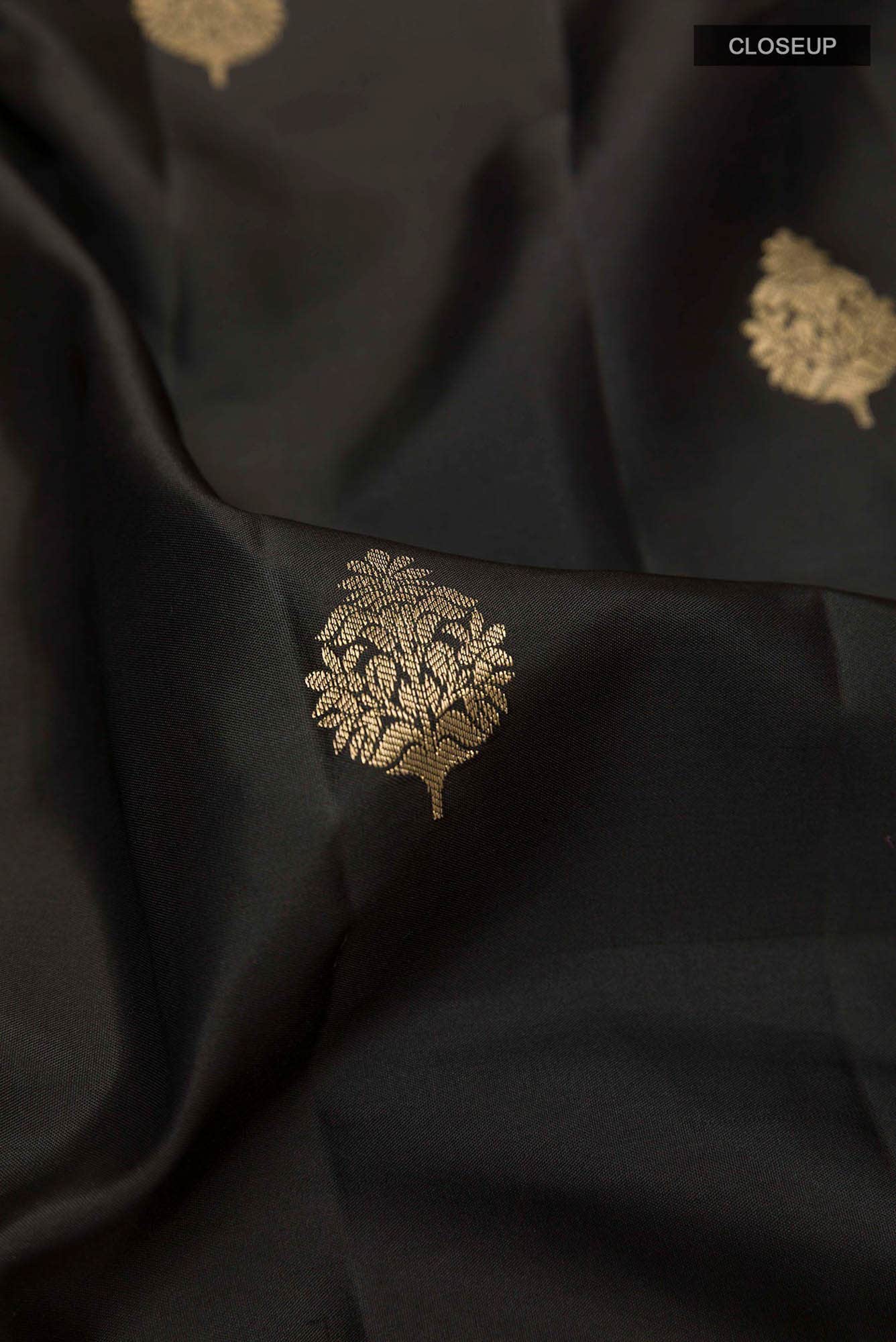 Black Kanchipuram Silk Saree