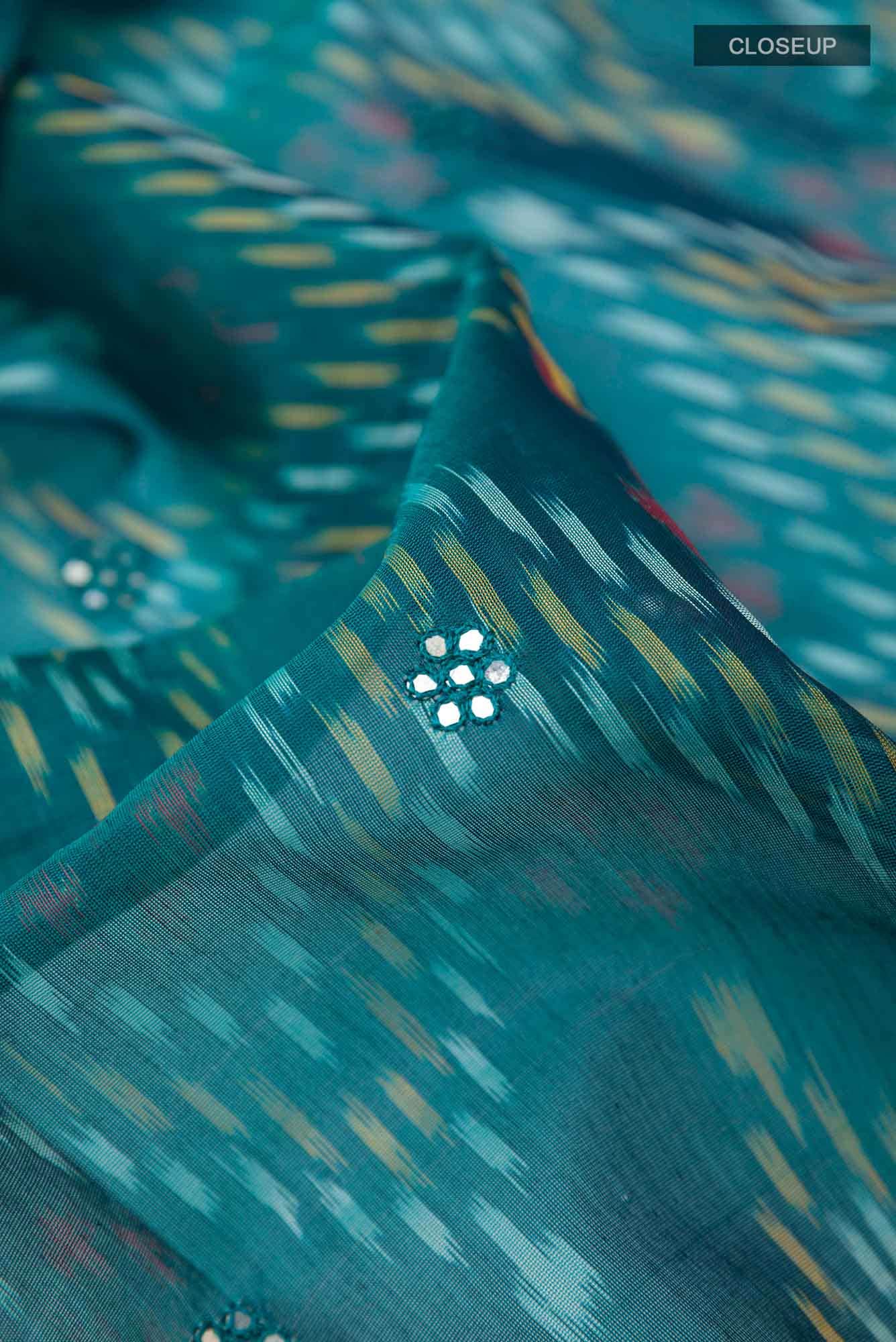 Blue Blended Kora Cotton Saree