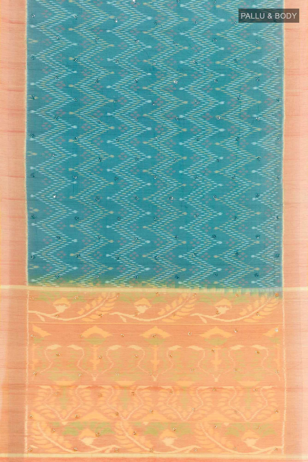 Blue Blended Kora Cotton Saree
