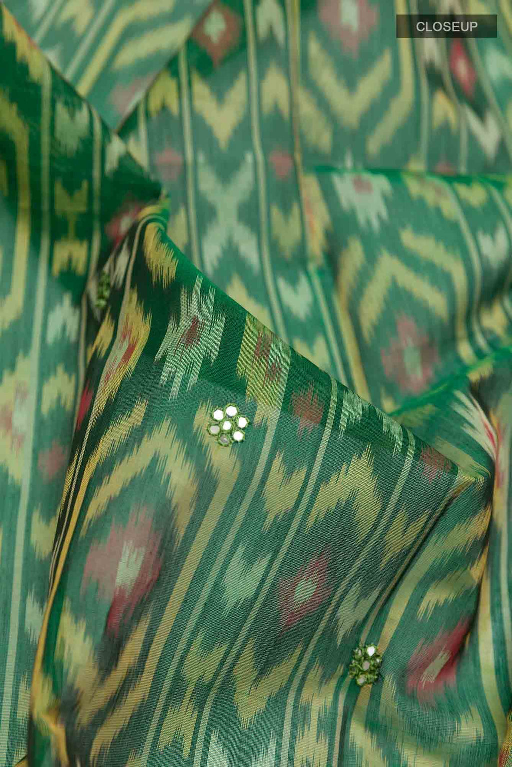 Green Blended Kora Cotton Saree